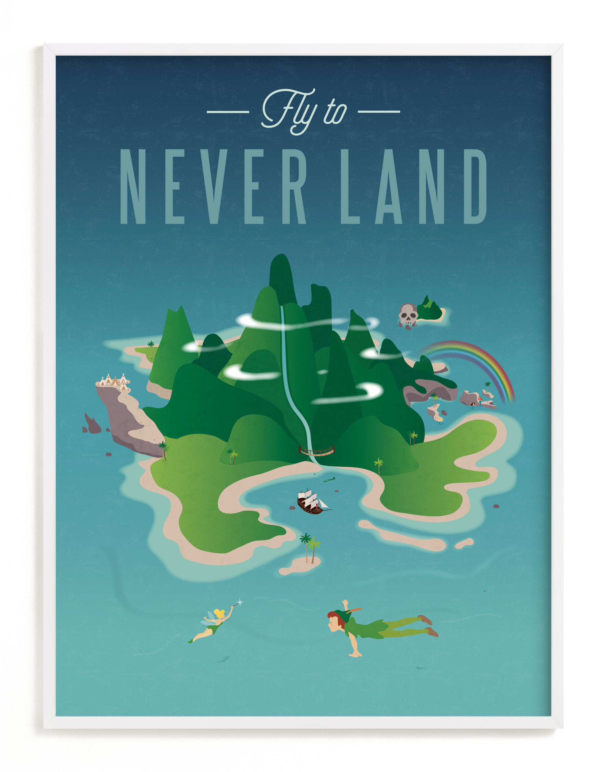 "Fly To Neverland" - Limited Edition Art Print by Erica Krystek in beautiful frame options and a variety of sizes.