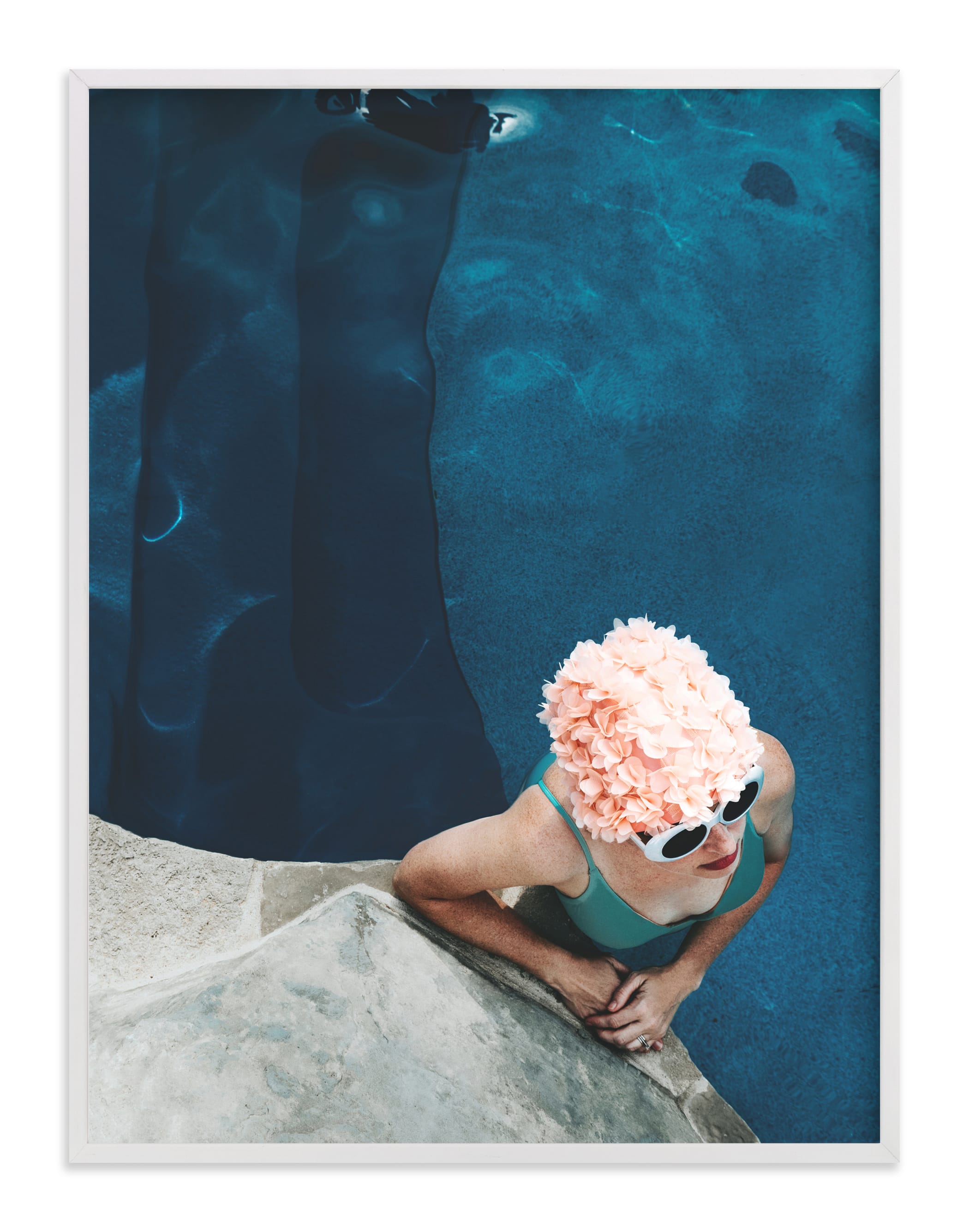 lady in a swim cap Wall Art Print