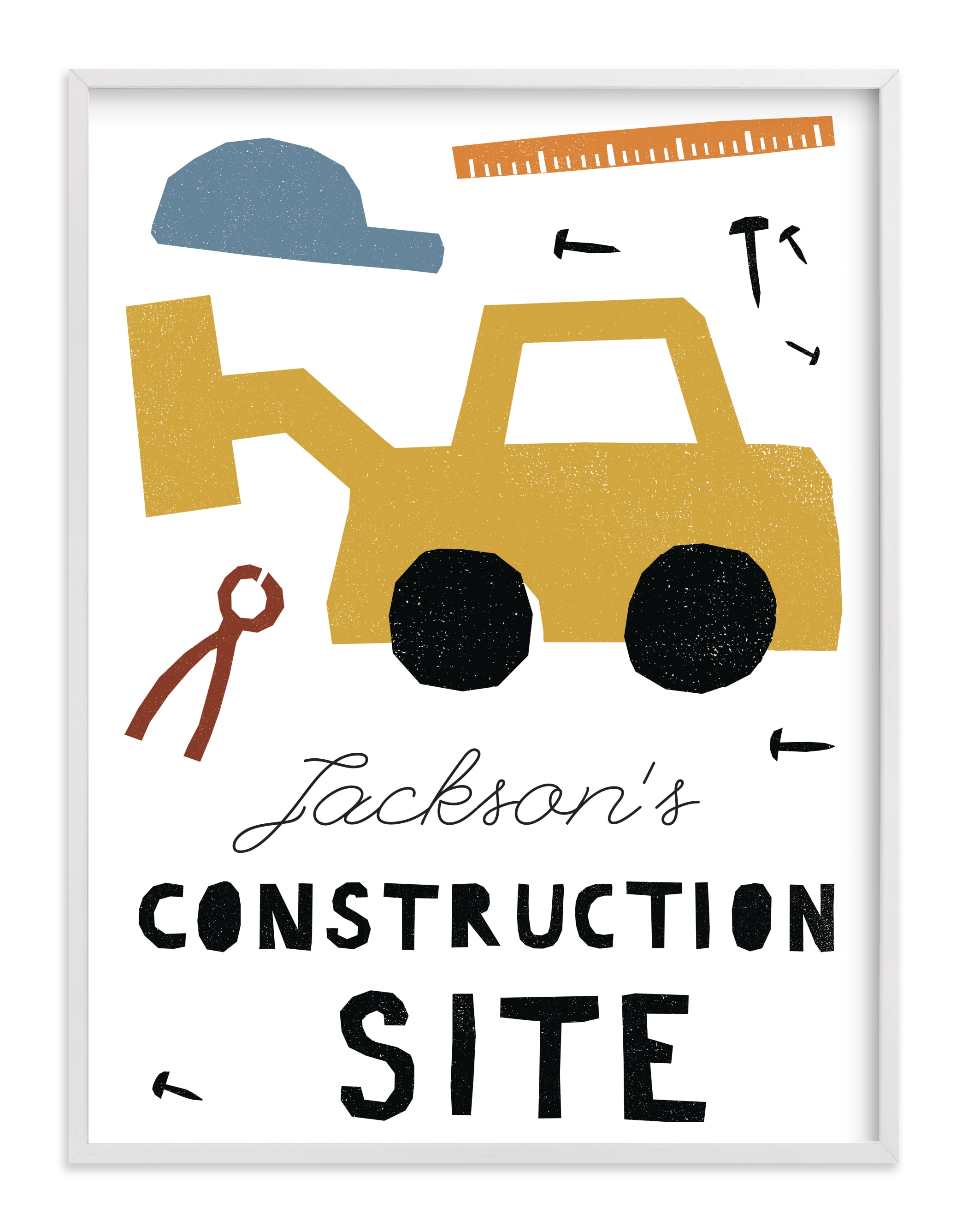 construction site Children's Custom Art Print