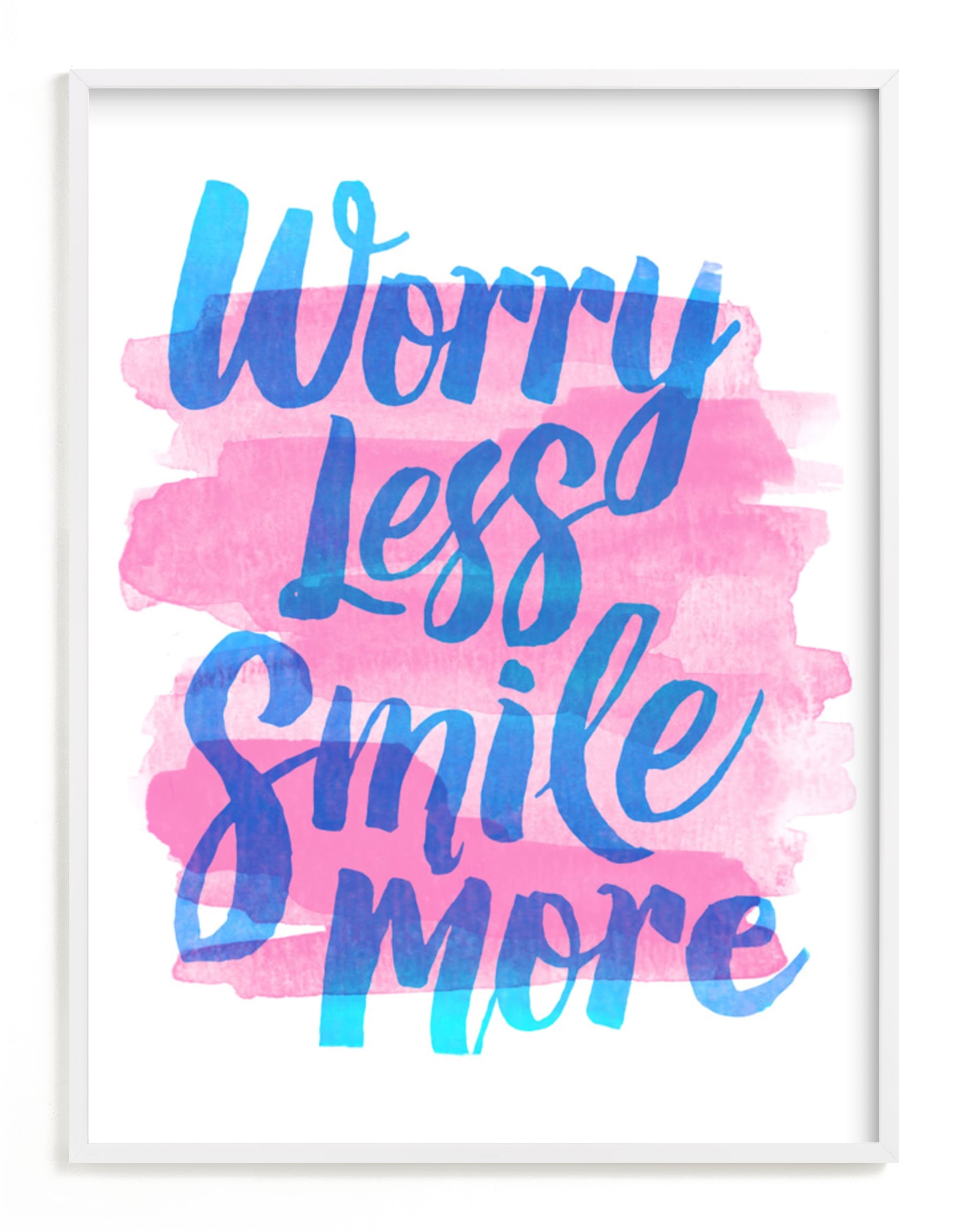 "Worry Less" - Art Print by Jessie Steury in beautiful frame options and a variety of sizes.