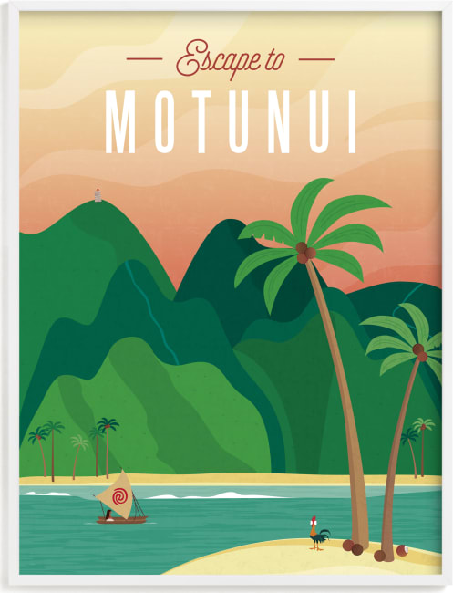 This is a colorful disney art by Erica Krystek called Escape to Motunui | Moana.