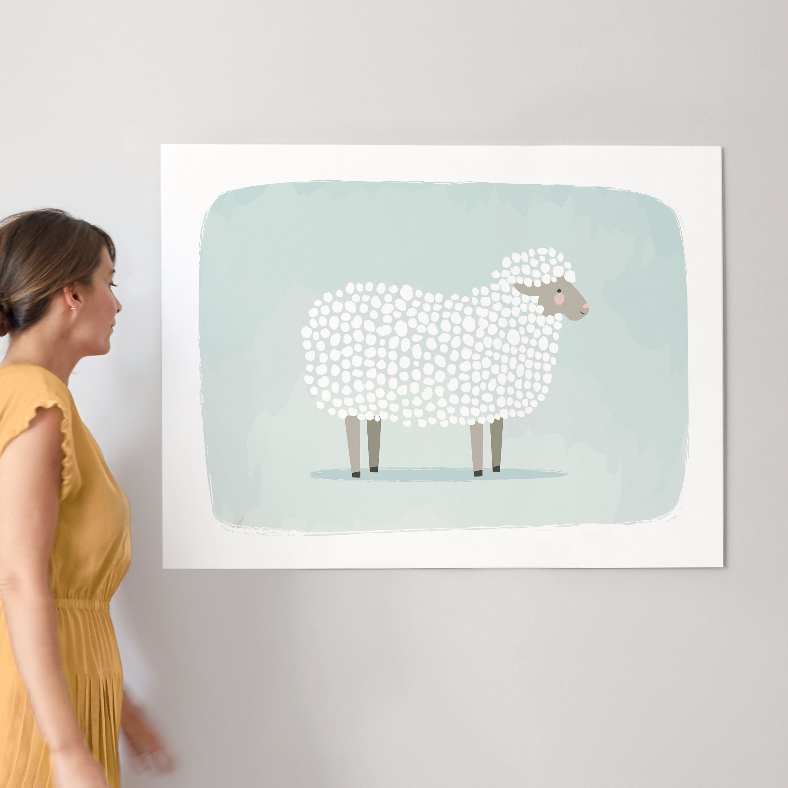 Woolly Sheep Olive Wood Stamp