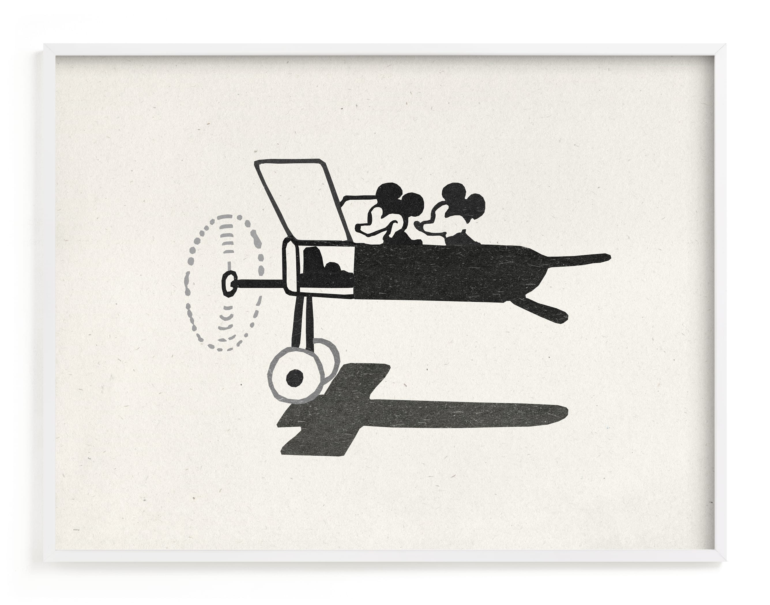 "Mickey and Minnie on the plane" - Limited Edition Art Print by Sumak Studio in beautiful frame options and a variety of sizes.