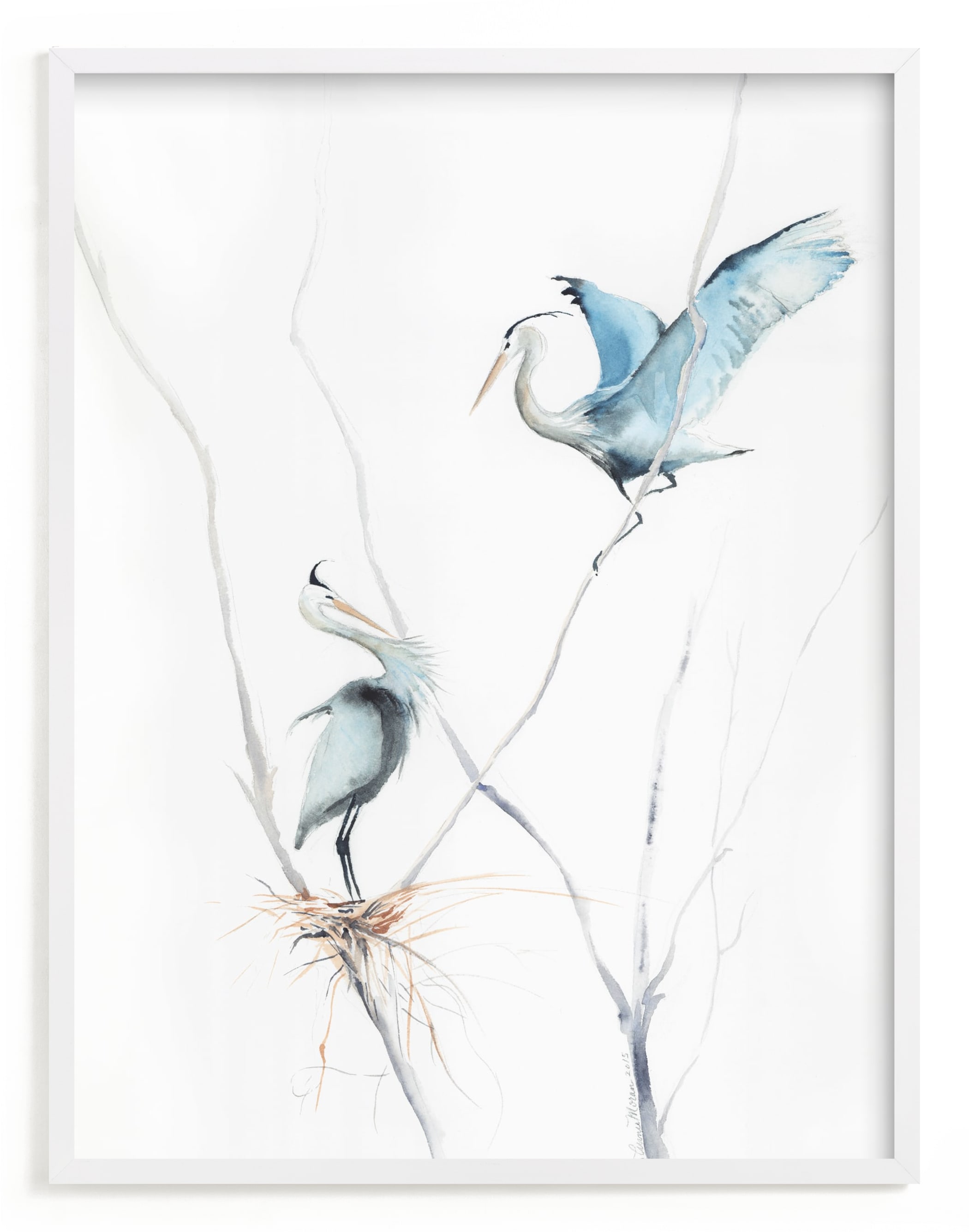 "heron's nest" - Limited Edition Art Print by Annie Moran in beautiful frame options and a variety of sizes.