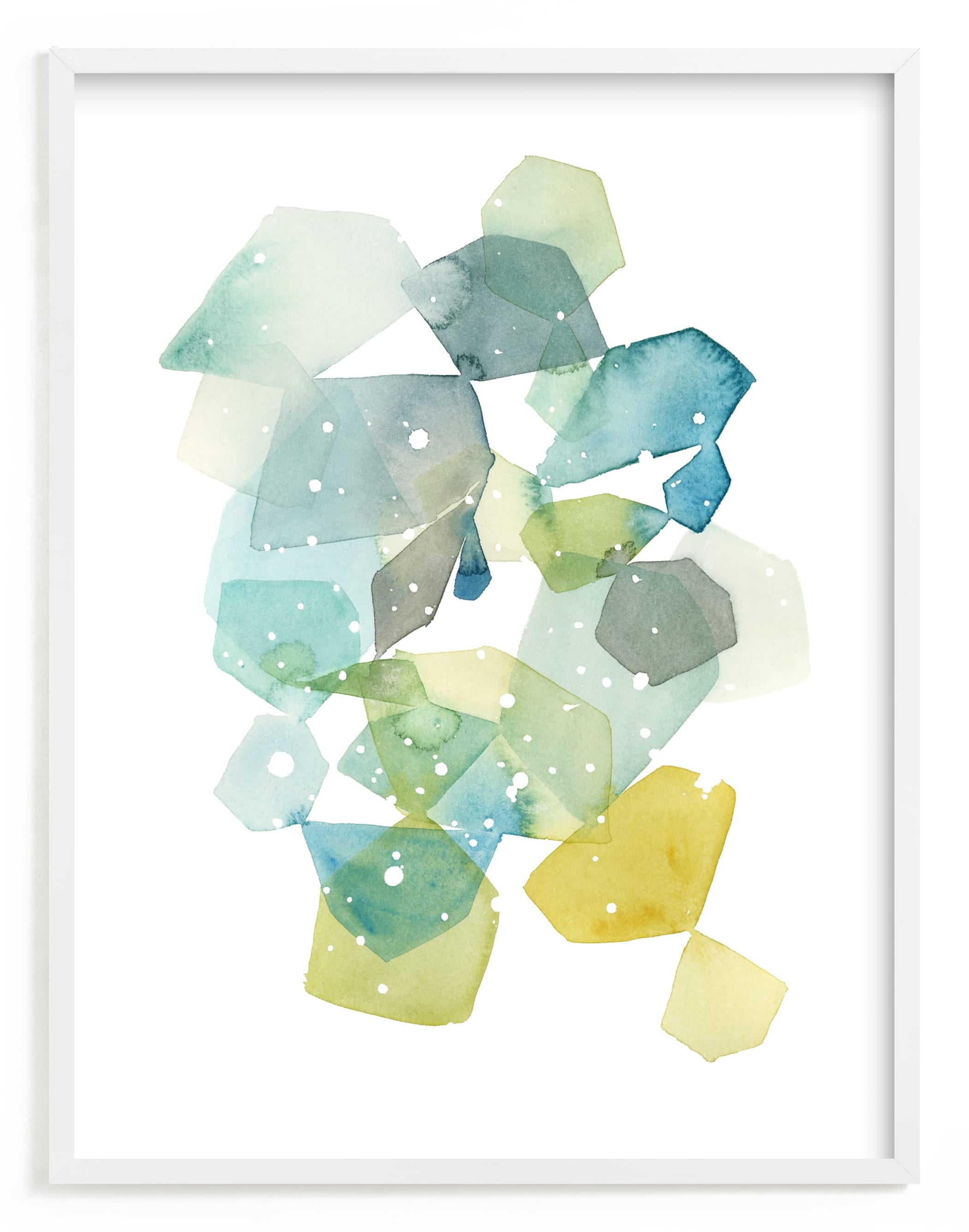 Hexagon with Dots in Blue Art Print
