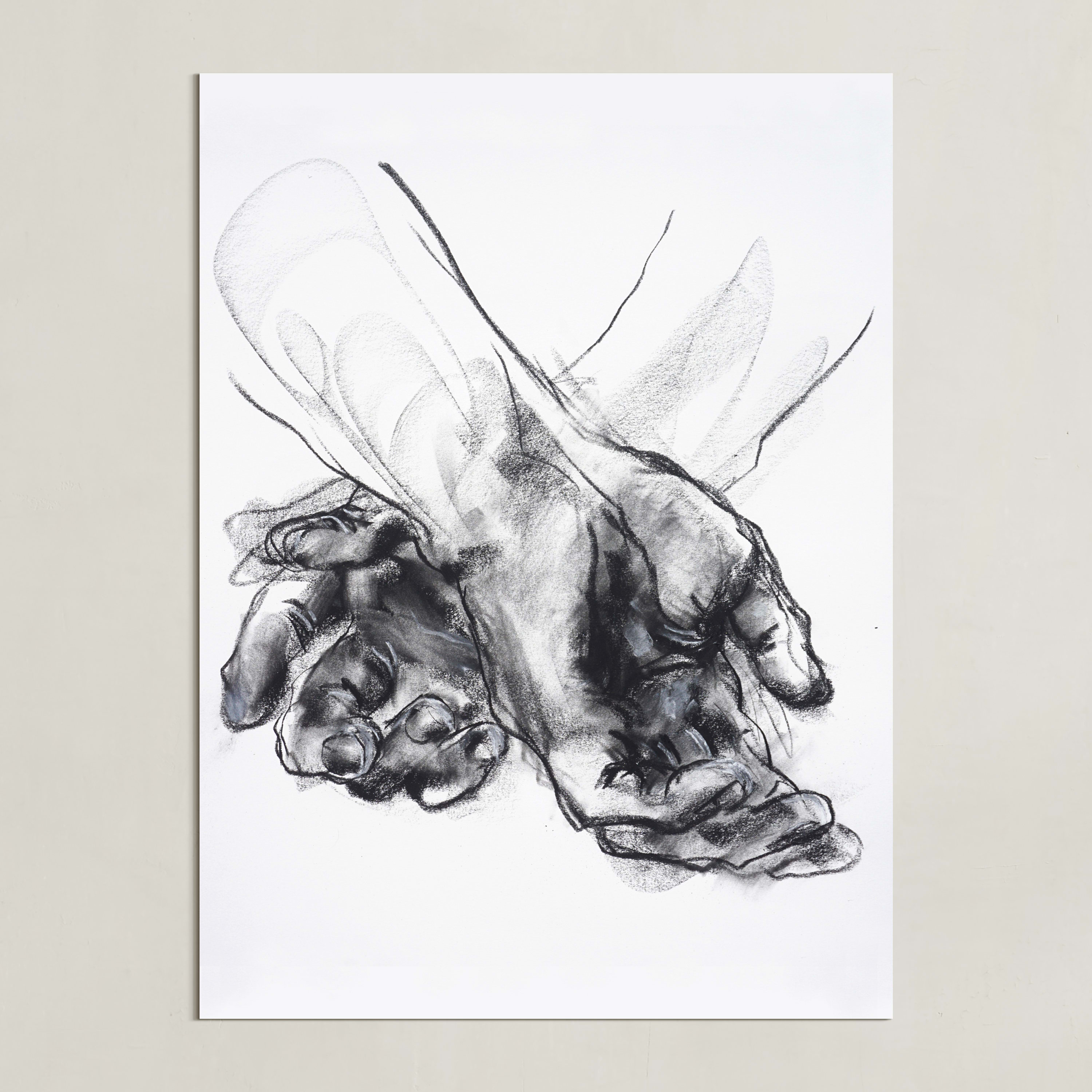 Drawing 561 Crossed Hands Wall Art Prints by Derek overfield Minted
