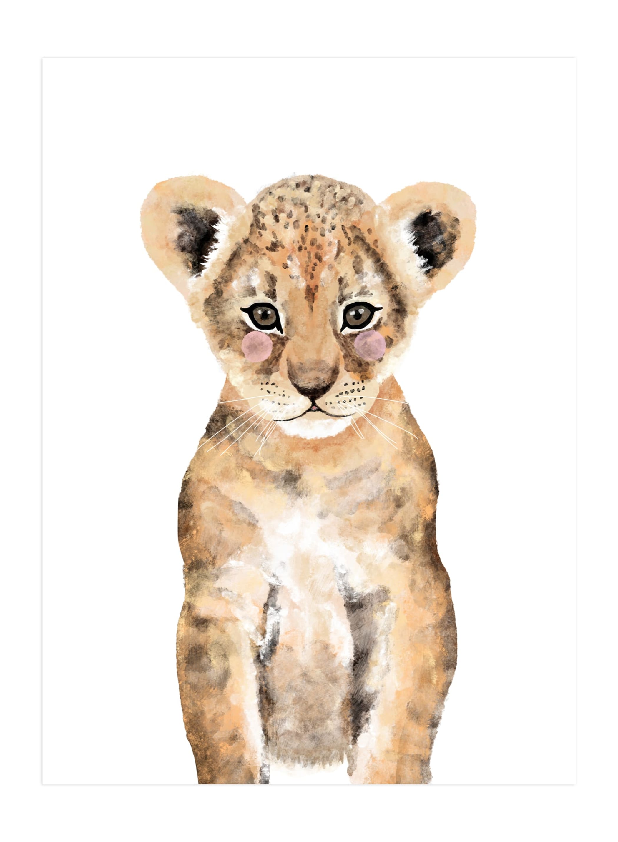 Cute Personalised Animal Print for Kids Baby Lion 