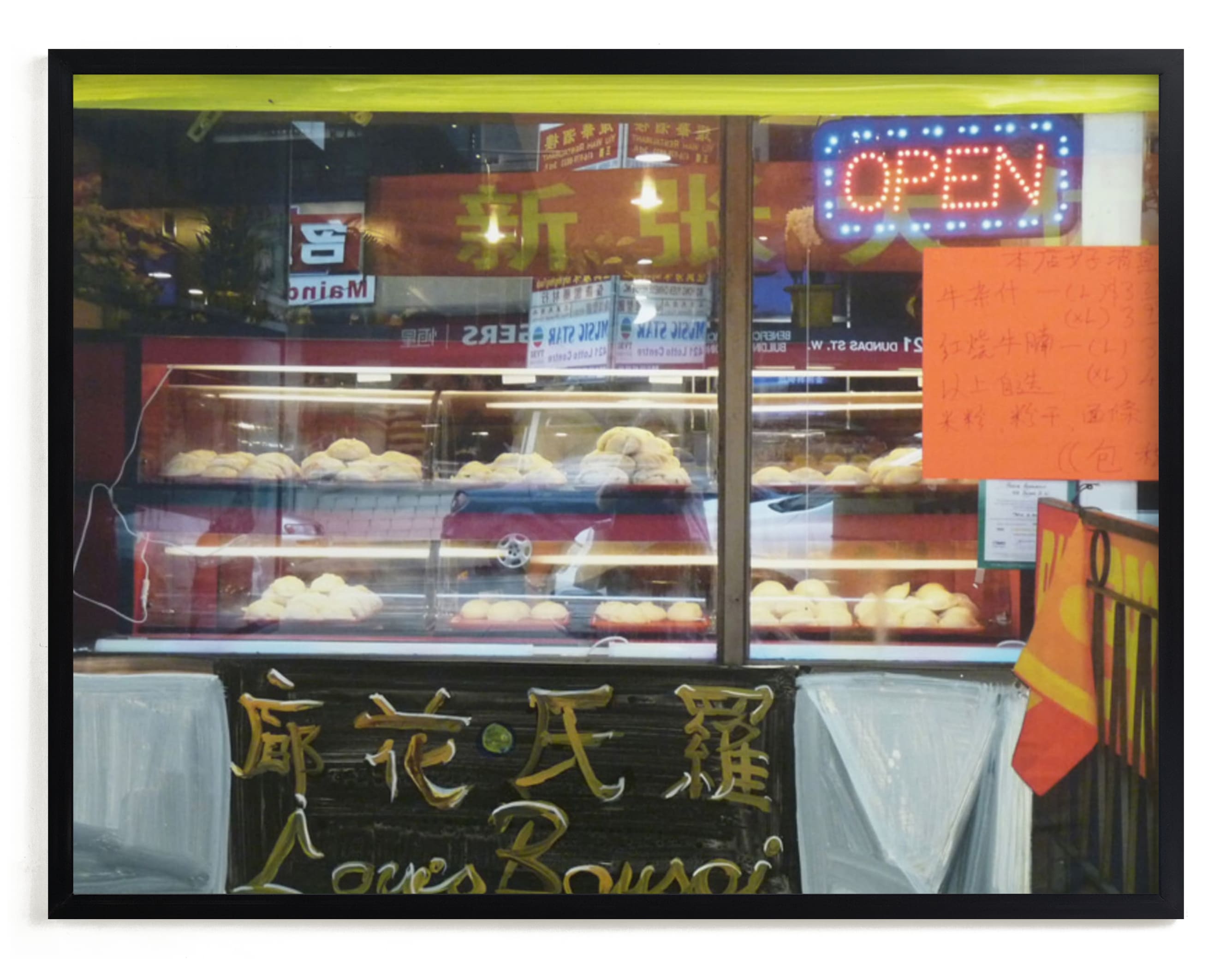 "Chinatown window, Toronto" - Art Print by Annie Seaton in beautiful frame options and a variety of sizes.