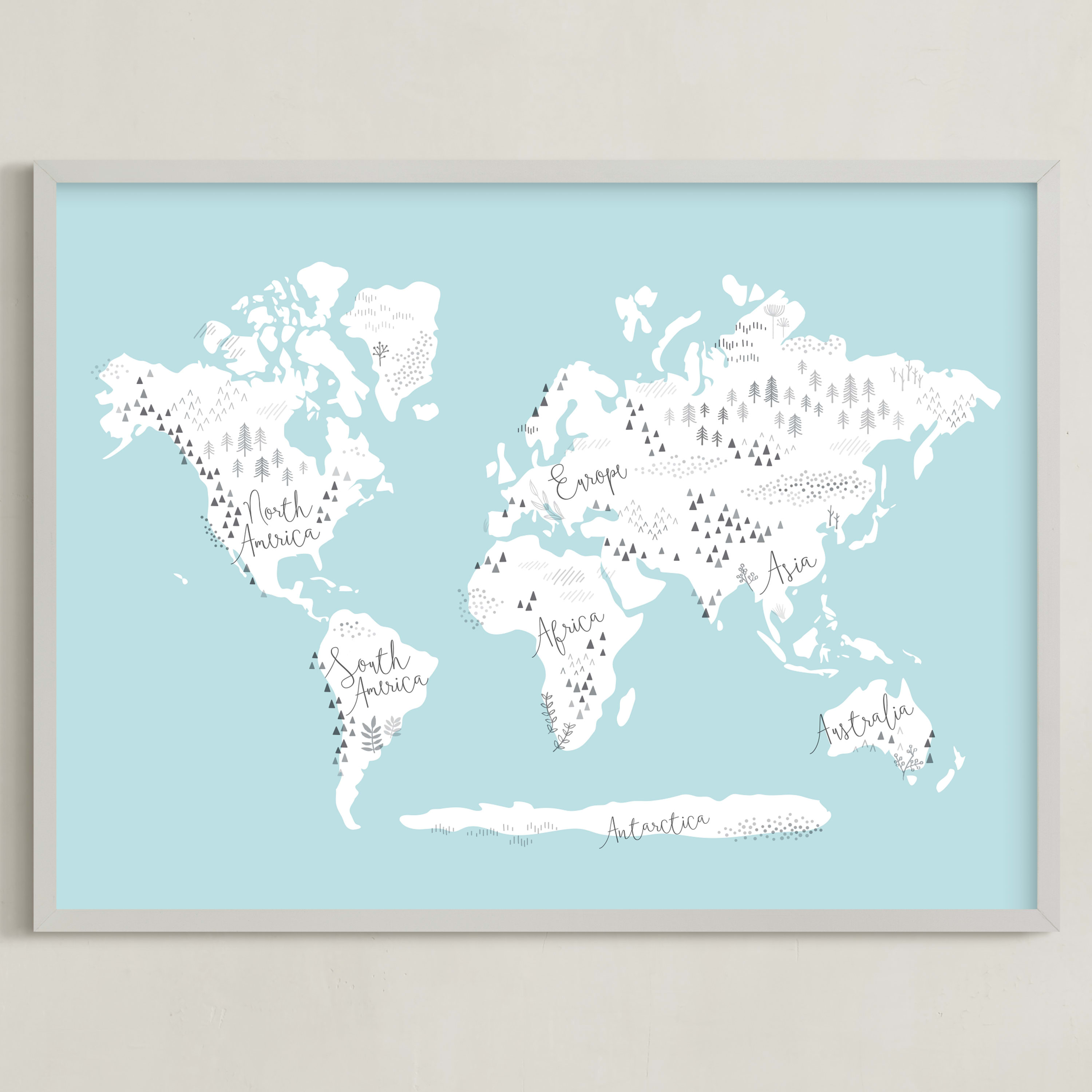 Beautiful World Map Wall Art Prints by Jessie Steury | Minted
