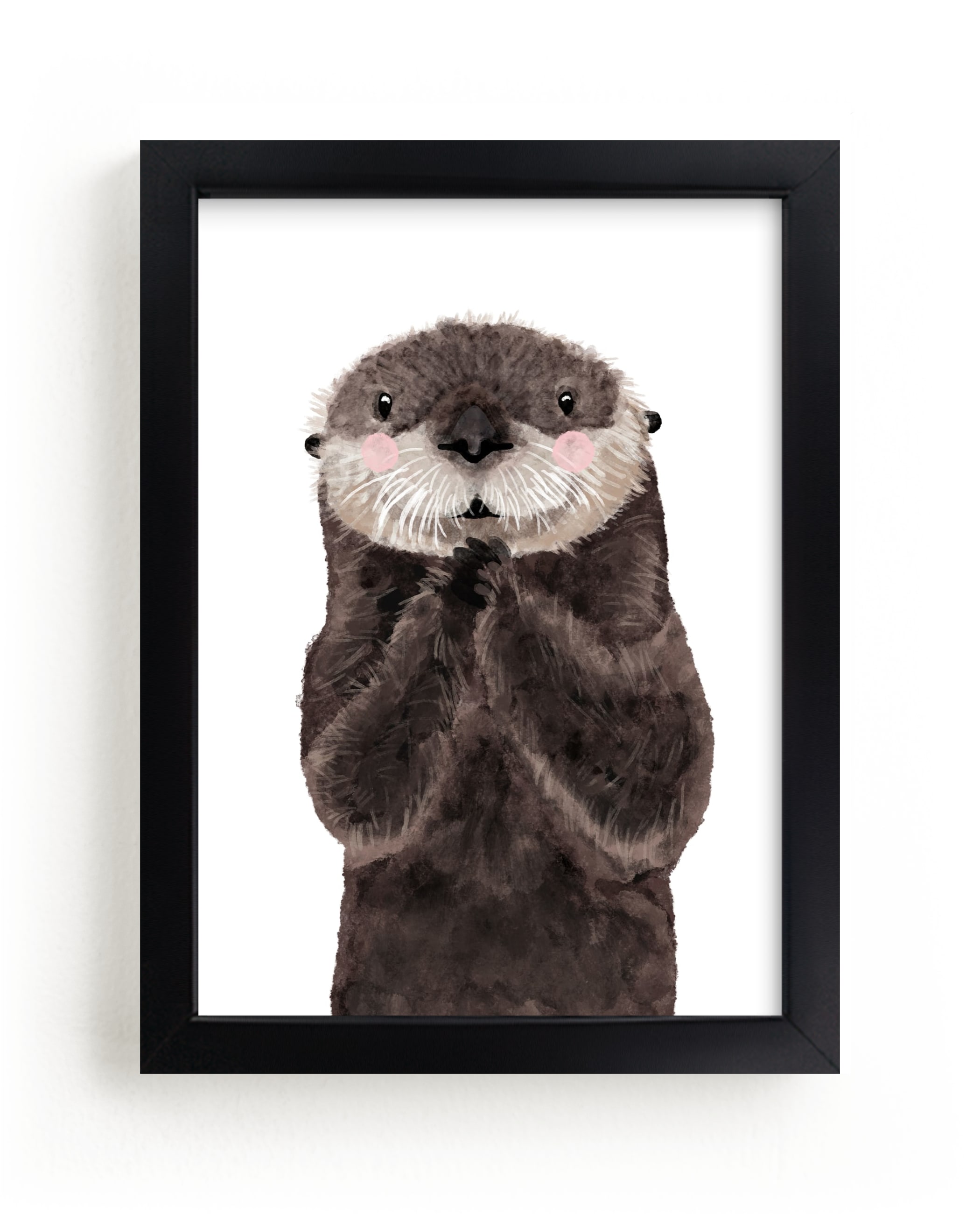 "Baby Animal Sea Otter" - Limited Edition Art Print by Cass Loh in beautiful frame options and a variety of sizes.