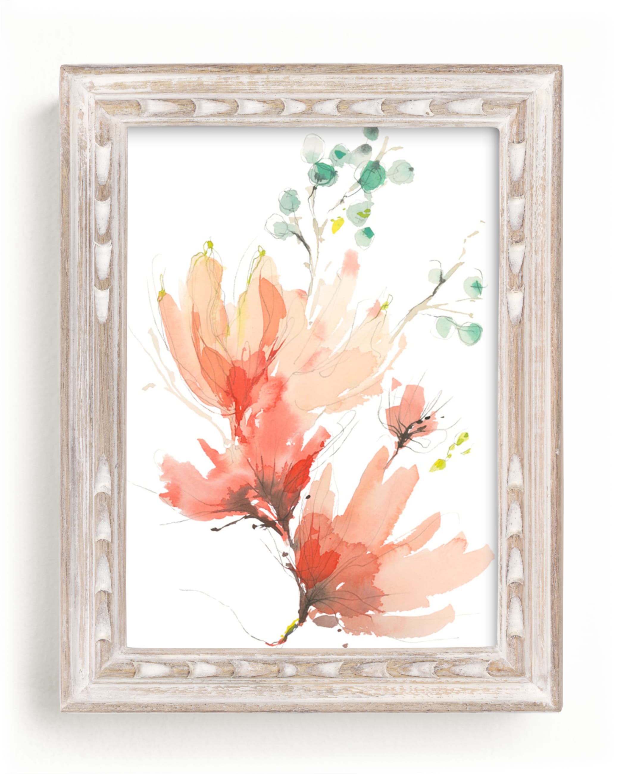 "Blush Blossoms" - Art Print by Kelly Ventura in beautiful frame options and a variety of sizes.