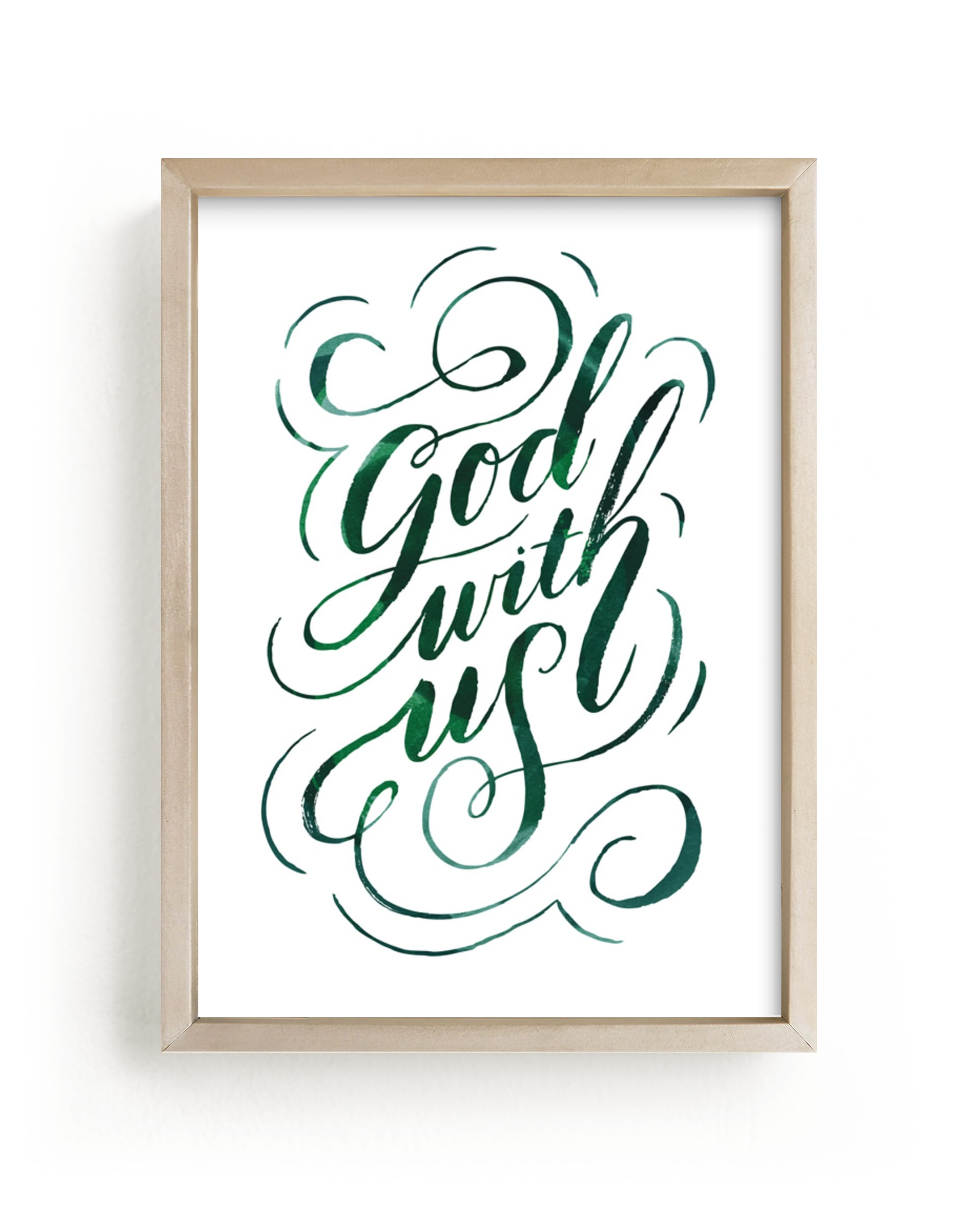 "God With Us Script" - Art Print by Alethea and Ruth in beautiful frame options and a variety of sizes.