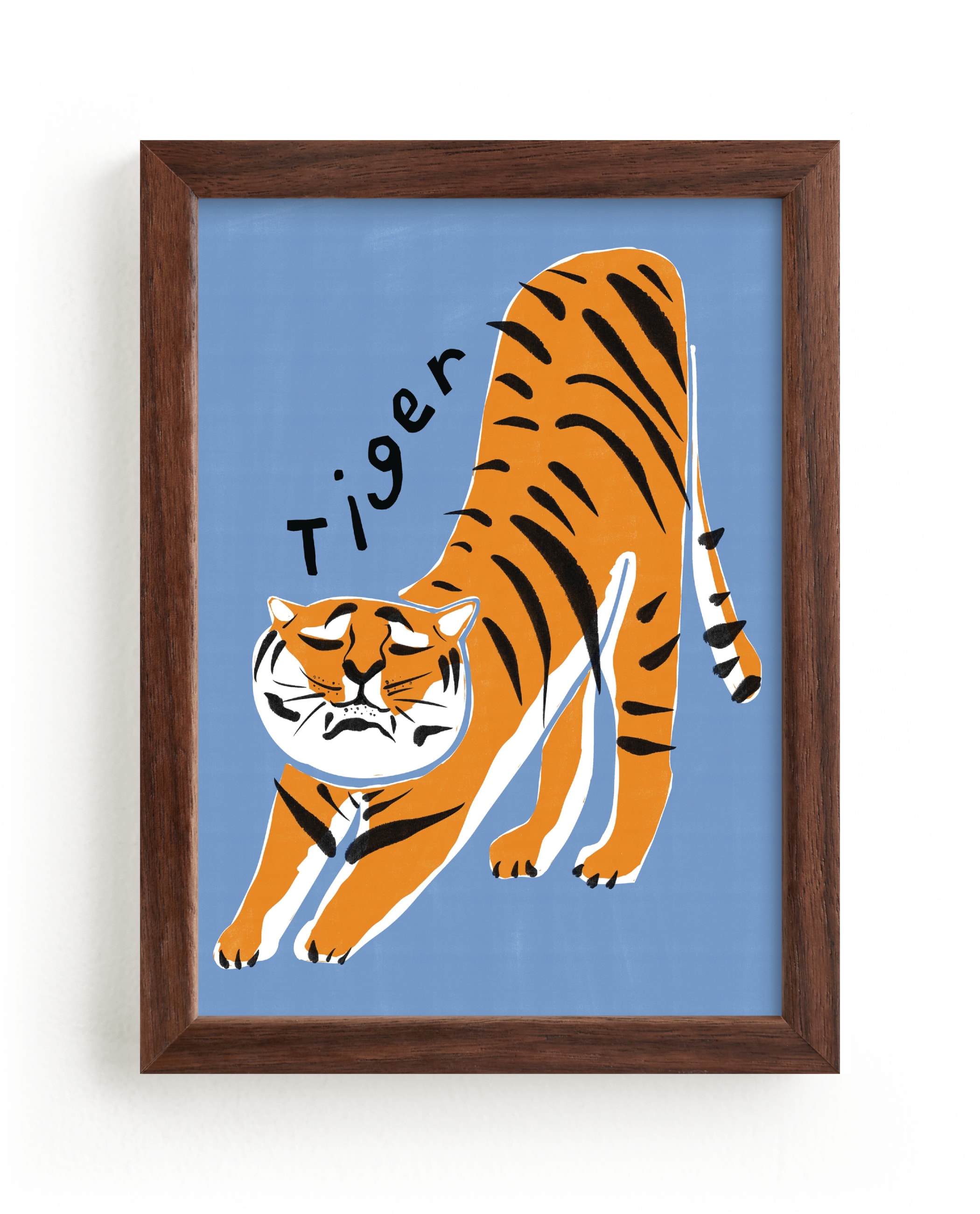 "Tiger Yoga" - Limited Edition Art Print by Inkblot Design in beautiful frame options and a variety of sizes.
