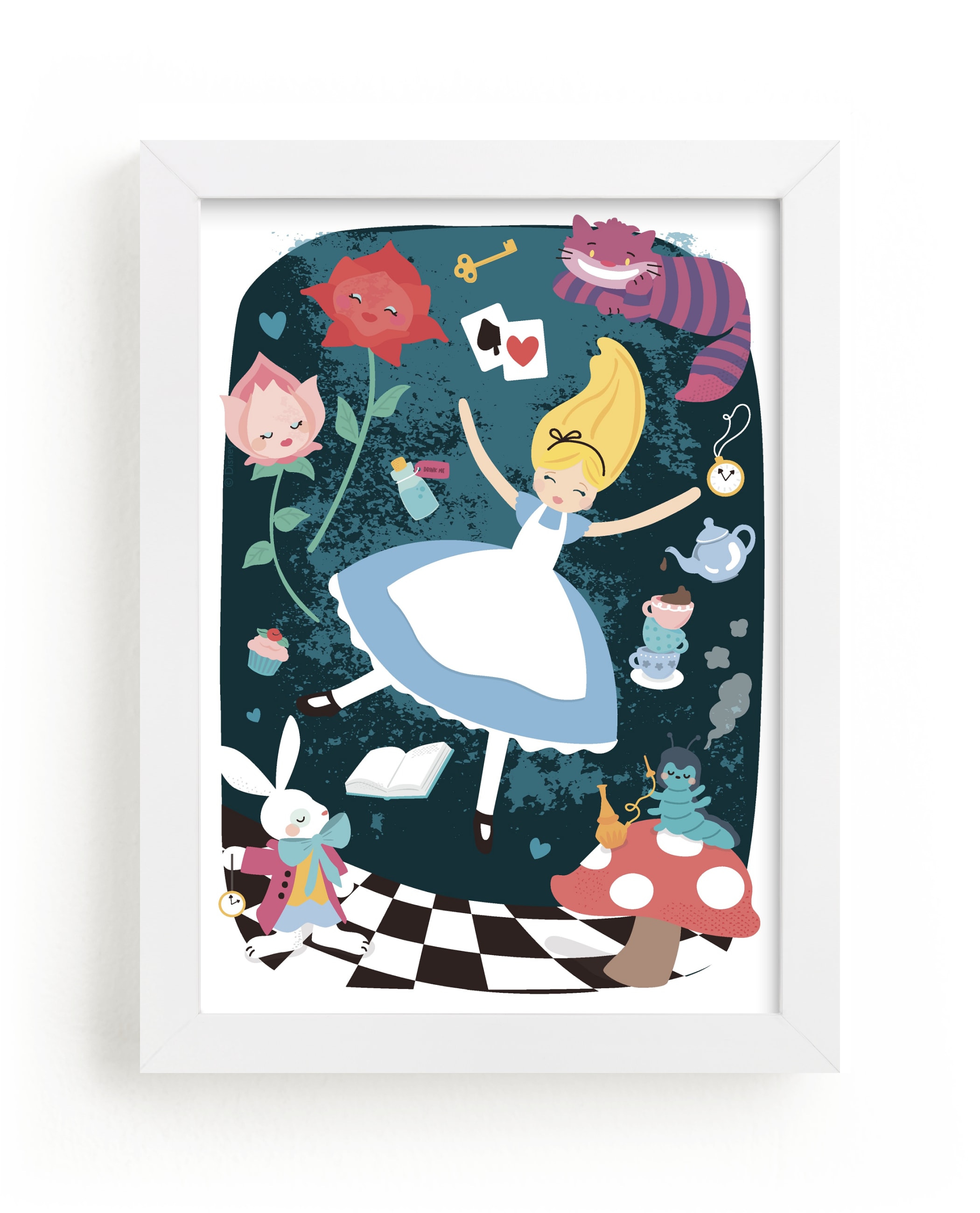 "The Rabbithole | Alice in Wonderland" - Limited Edition Art Print by peetie design in beautiful frame options and a variety of sizes.