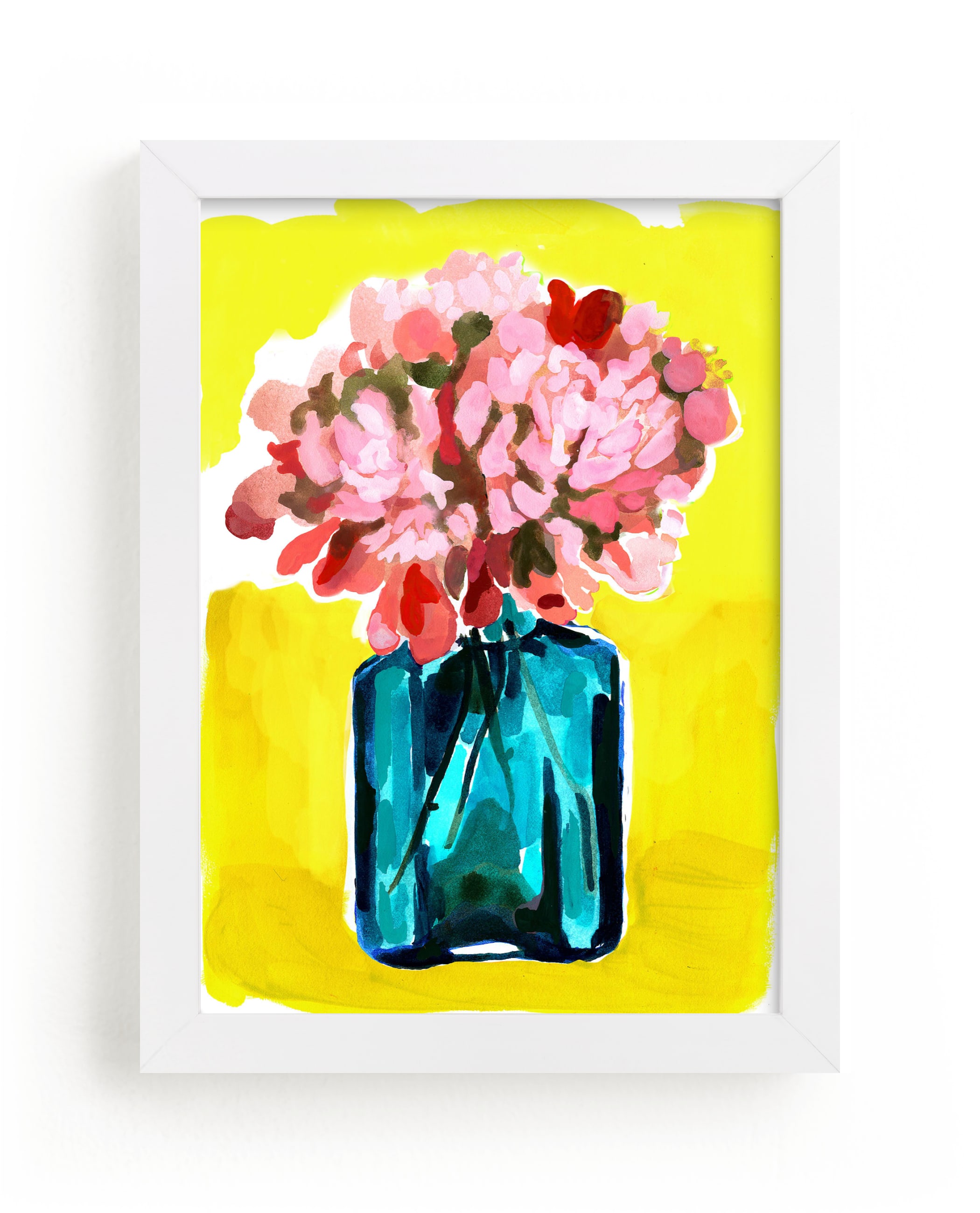 "Peony Bottle" - Limited Edition Art Print by Betty Hatchett in beautiful frame options and a variety of sizes.