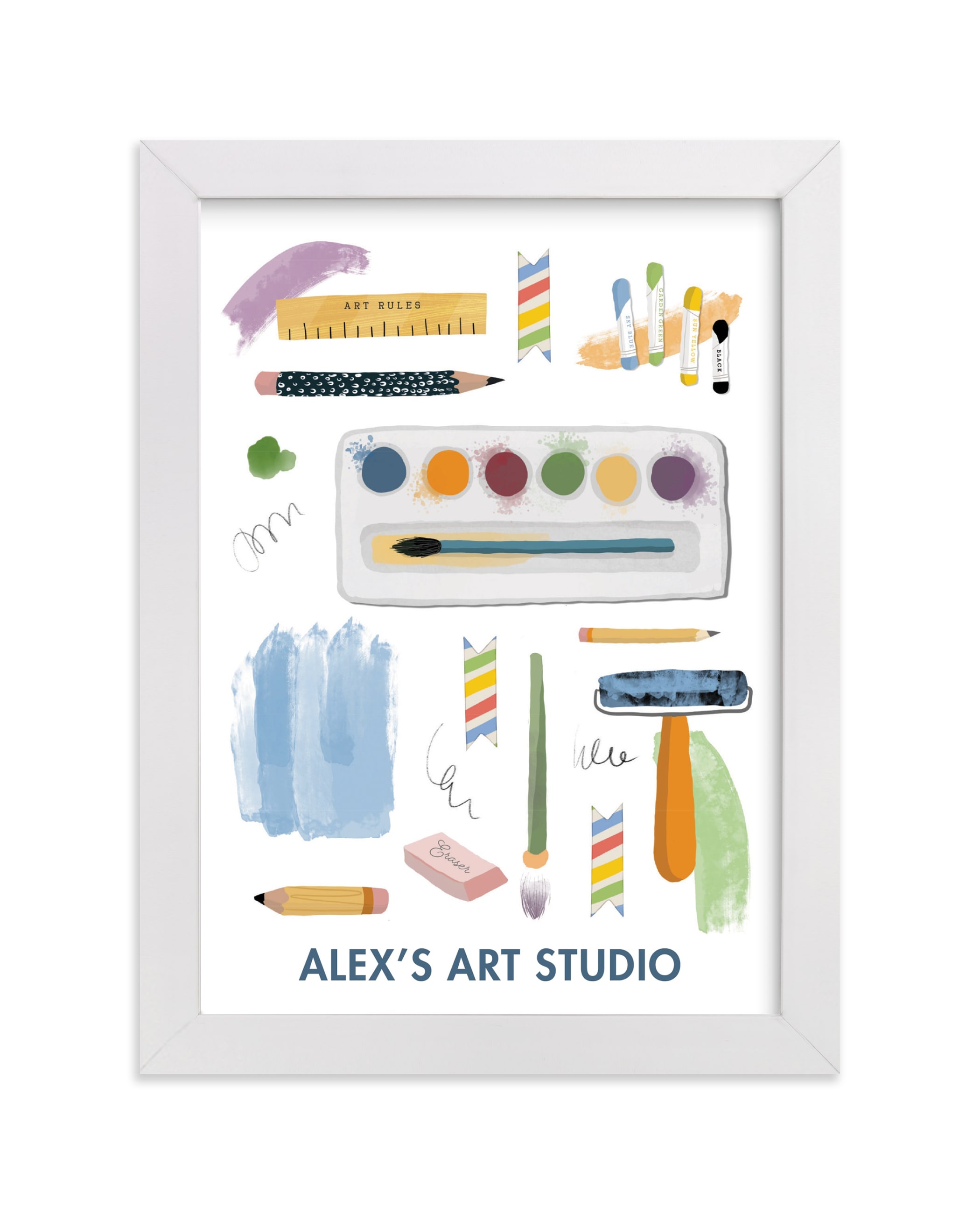 "Creative Tools" - Children's Custom Art Print by Naava Katz in beautiful frame options and a variety of sizes.