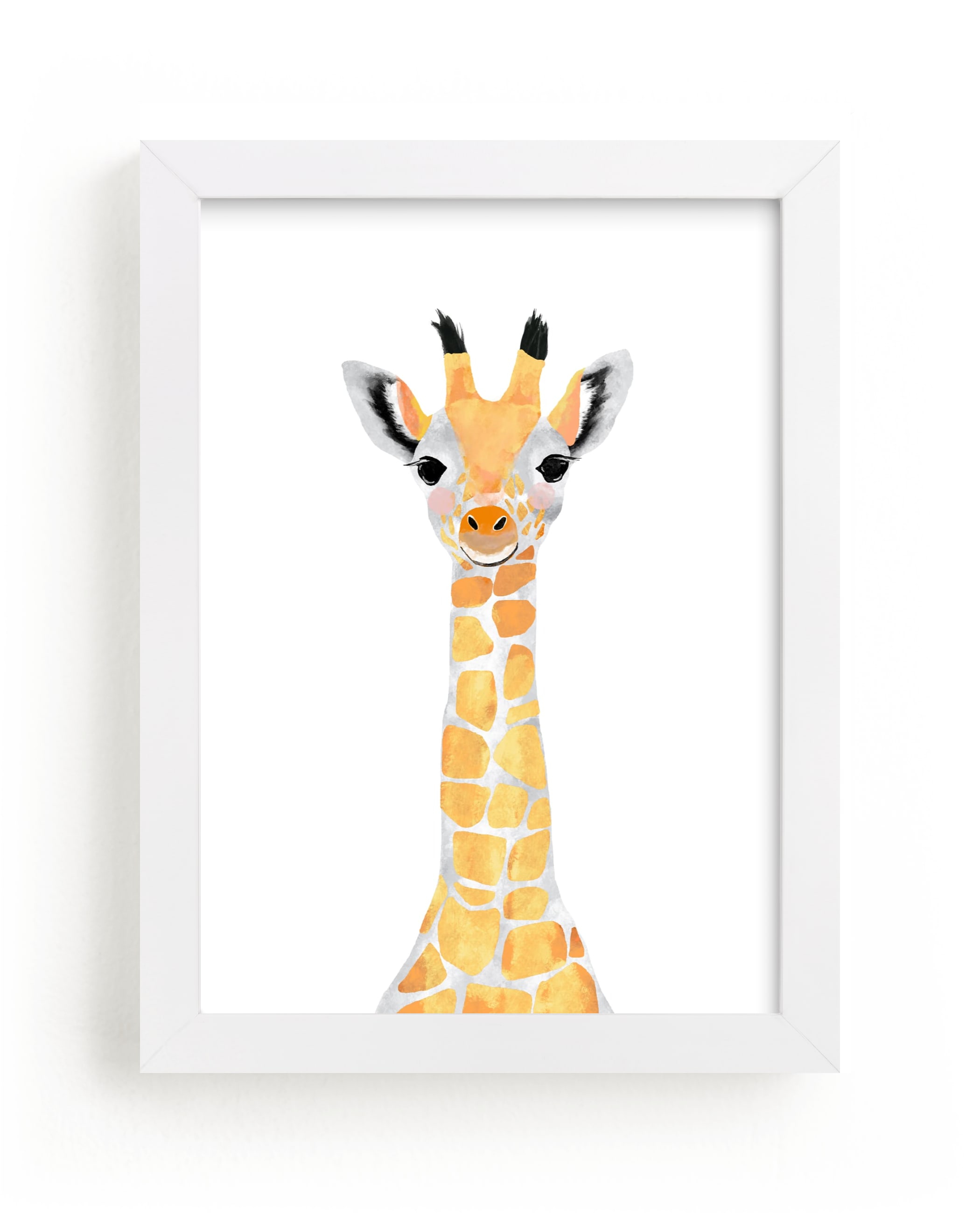 "baby animal.giraffe" - Limited Edition Art Print by Cass Loh in beautiful frame options and a variety of sizes.