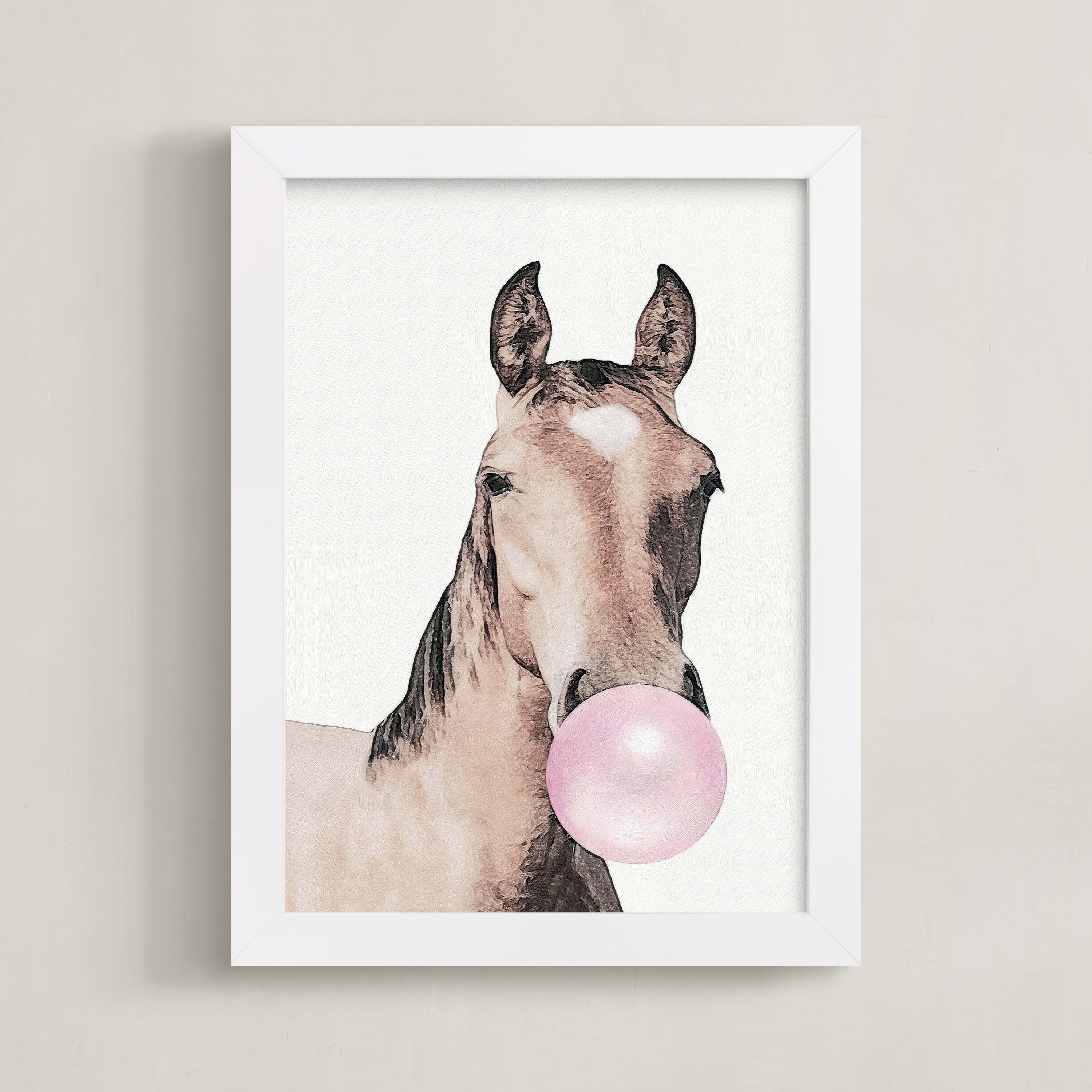 Bubblegum Horse Wall Art Prints by Maja Cunningham Minted