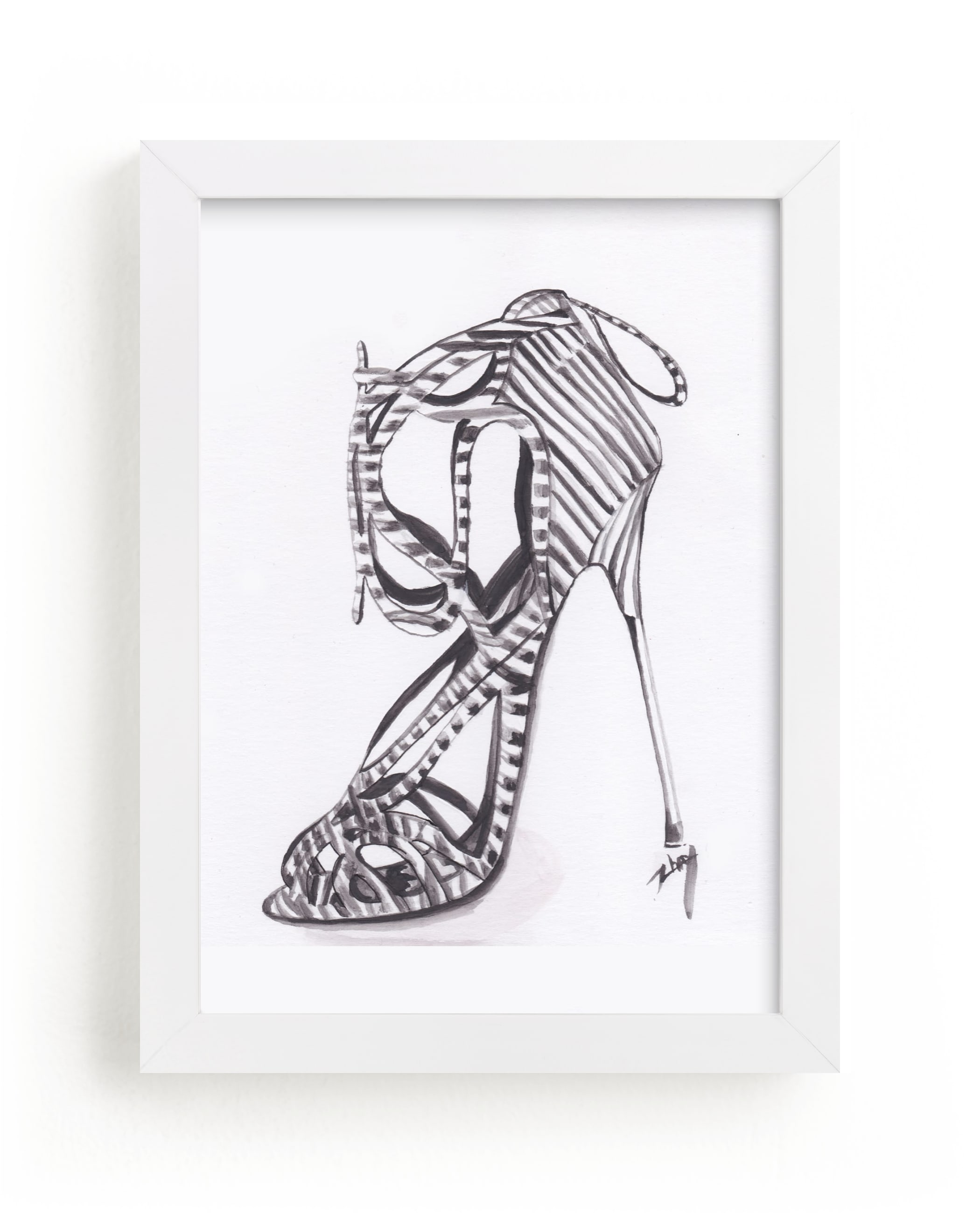 "Striped Stiletto" - Art Print by Zhay Smith in beautiful frame options and a variety of sizes.