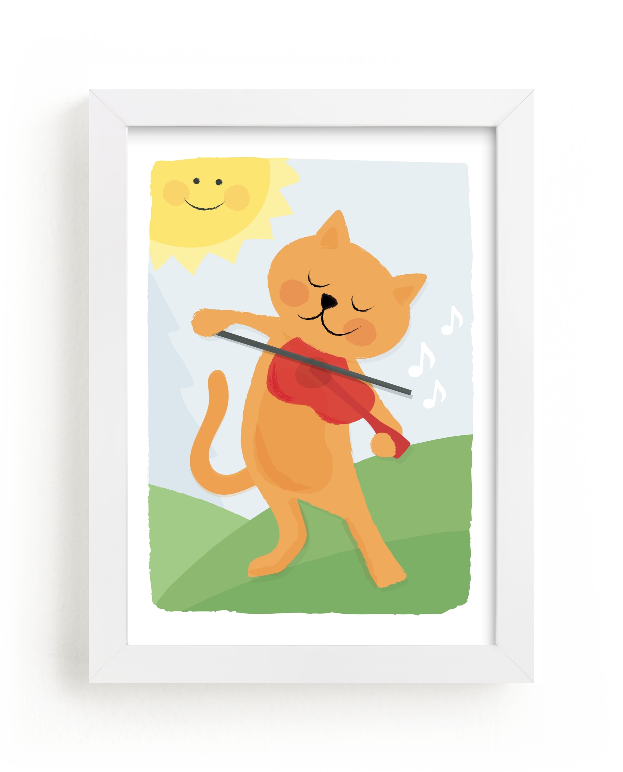 "The Cat and the Fiddle" - Art Print by Jessie Steury in beautiful frame options and a variety of sizes.