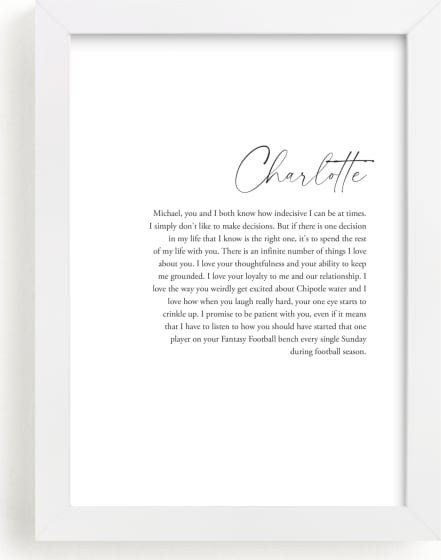 This is a white photos to art  by Minted called Duo I Custom Vows Art Print.