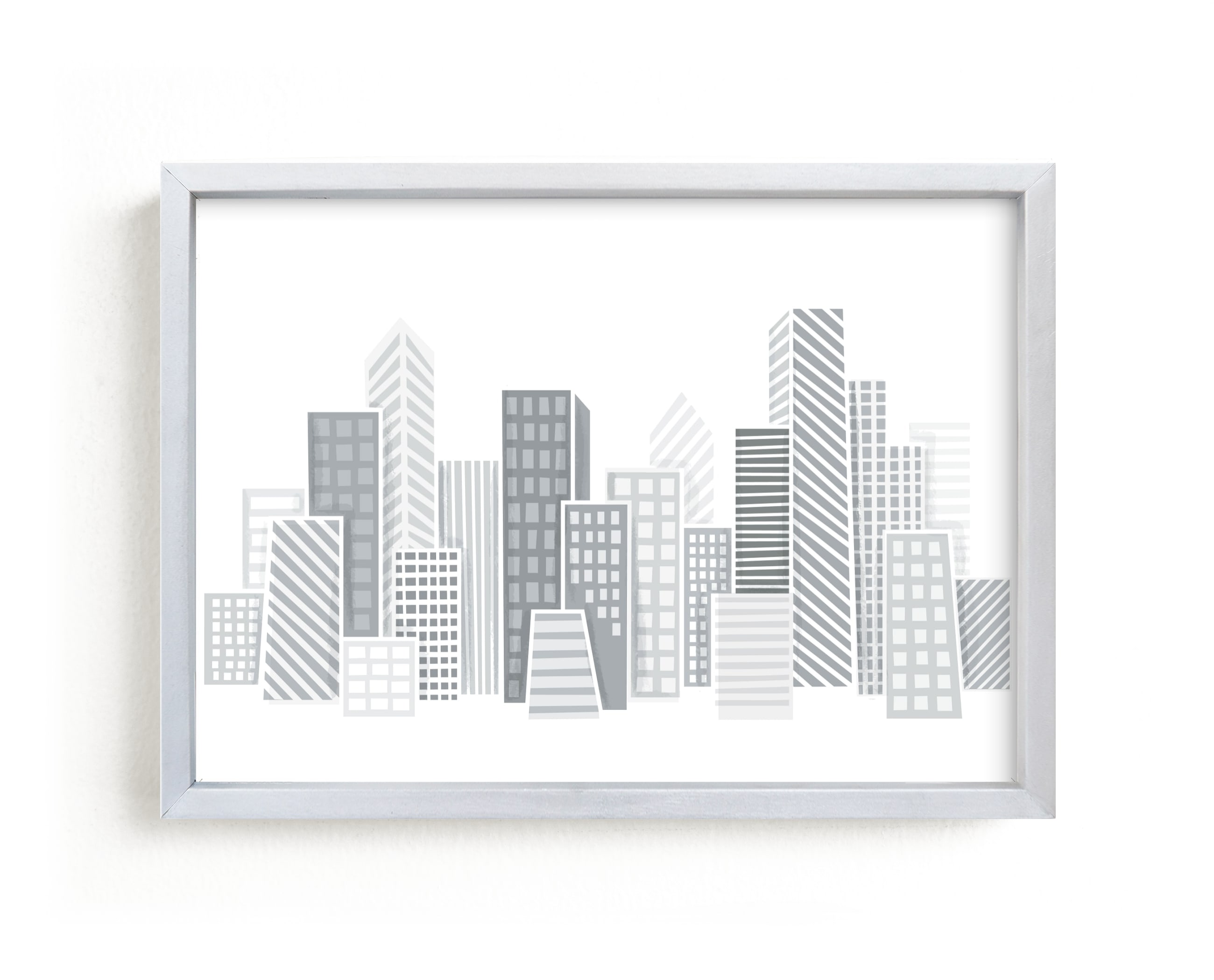 "Kid City Skyline" - Art Print by Jessie Steury in beautiful frame options and a variety of sizes.