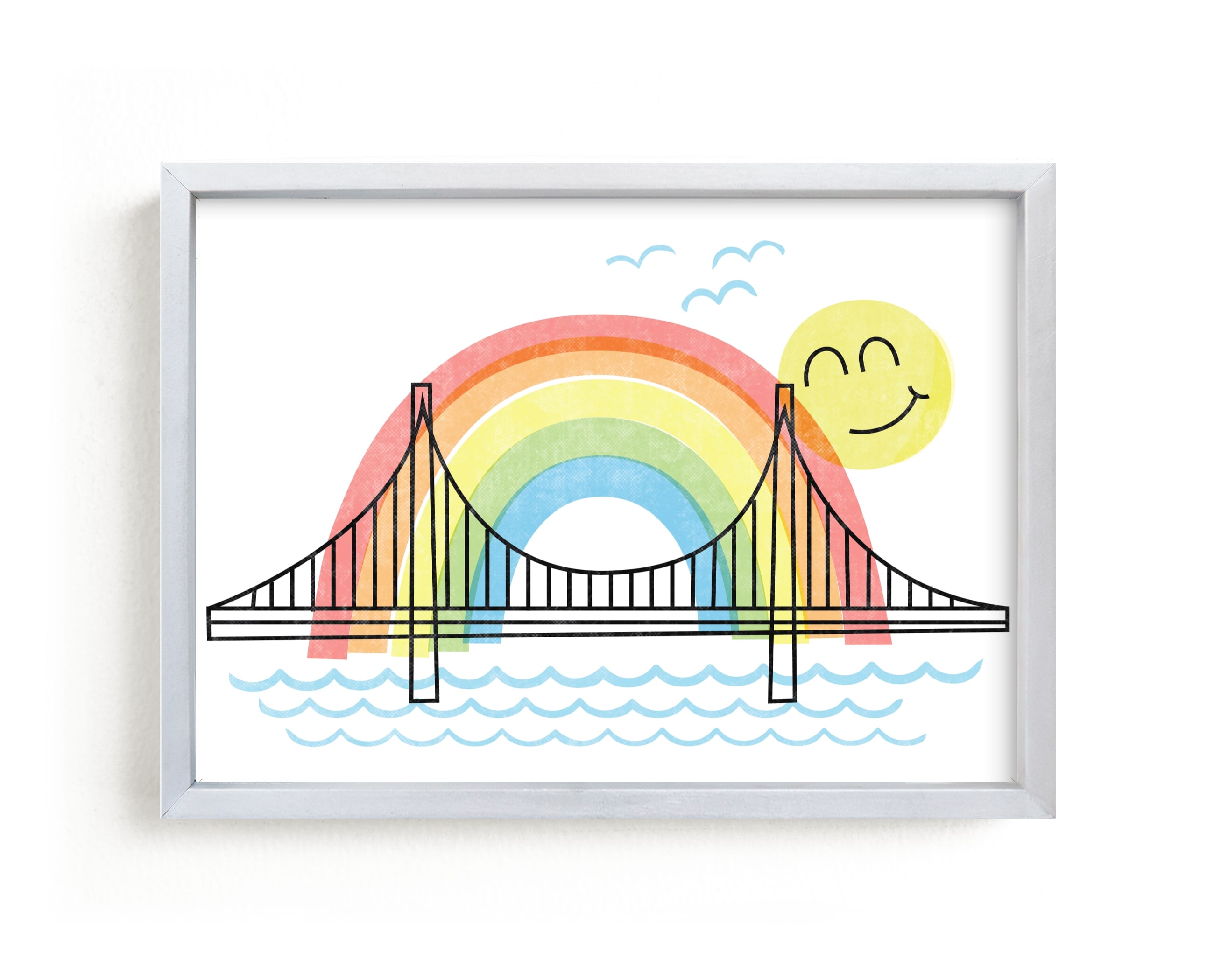 "Rainbows & Sunshine" - Art Print by Jessie Steury in beautiful frame options and a variety of sizes.