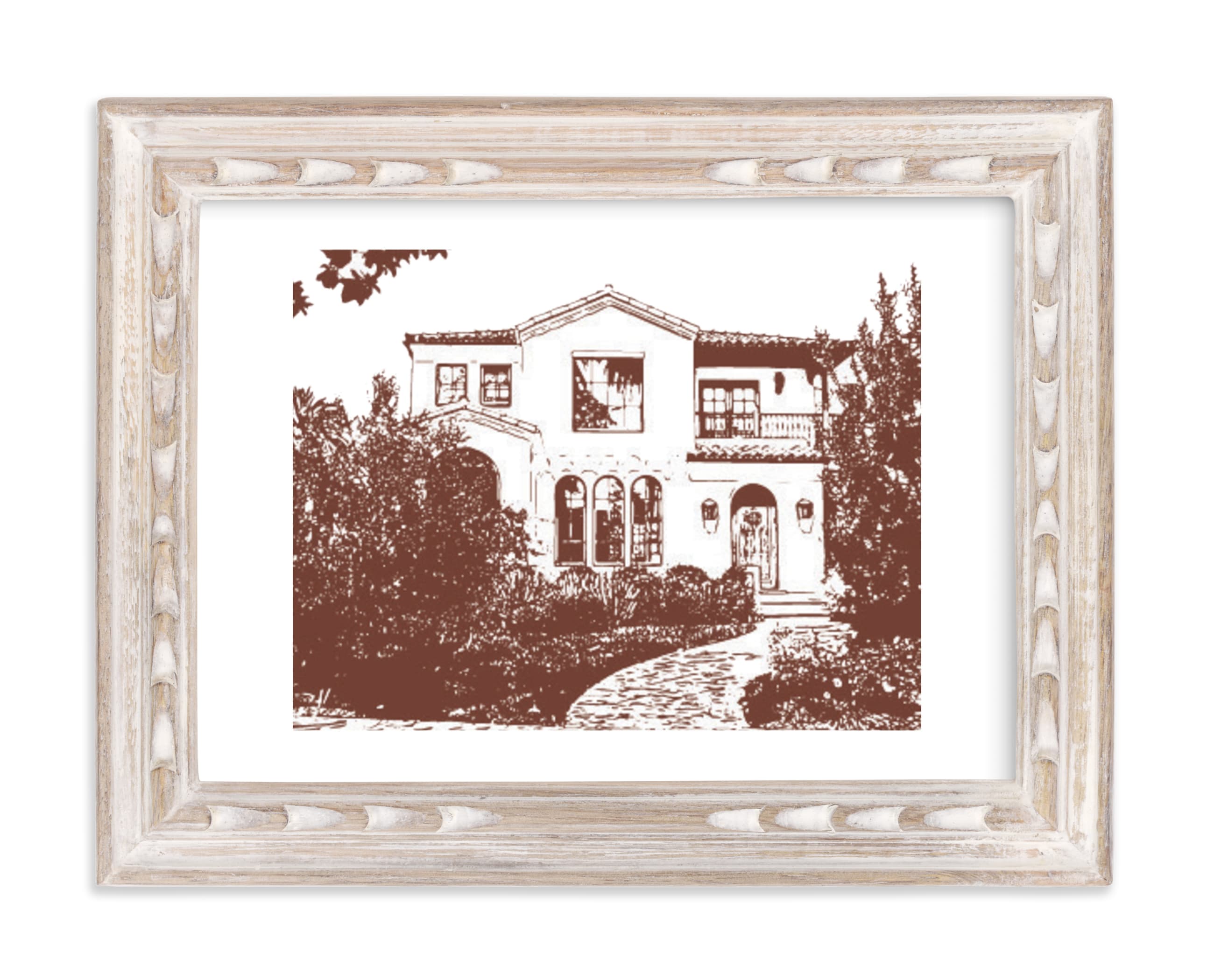 "Custom House Portrait Art" - House Digital Art by Minted in beautiful frame options and a variety of sizes.