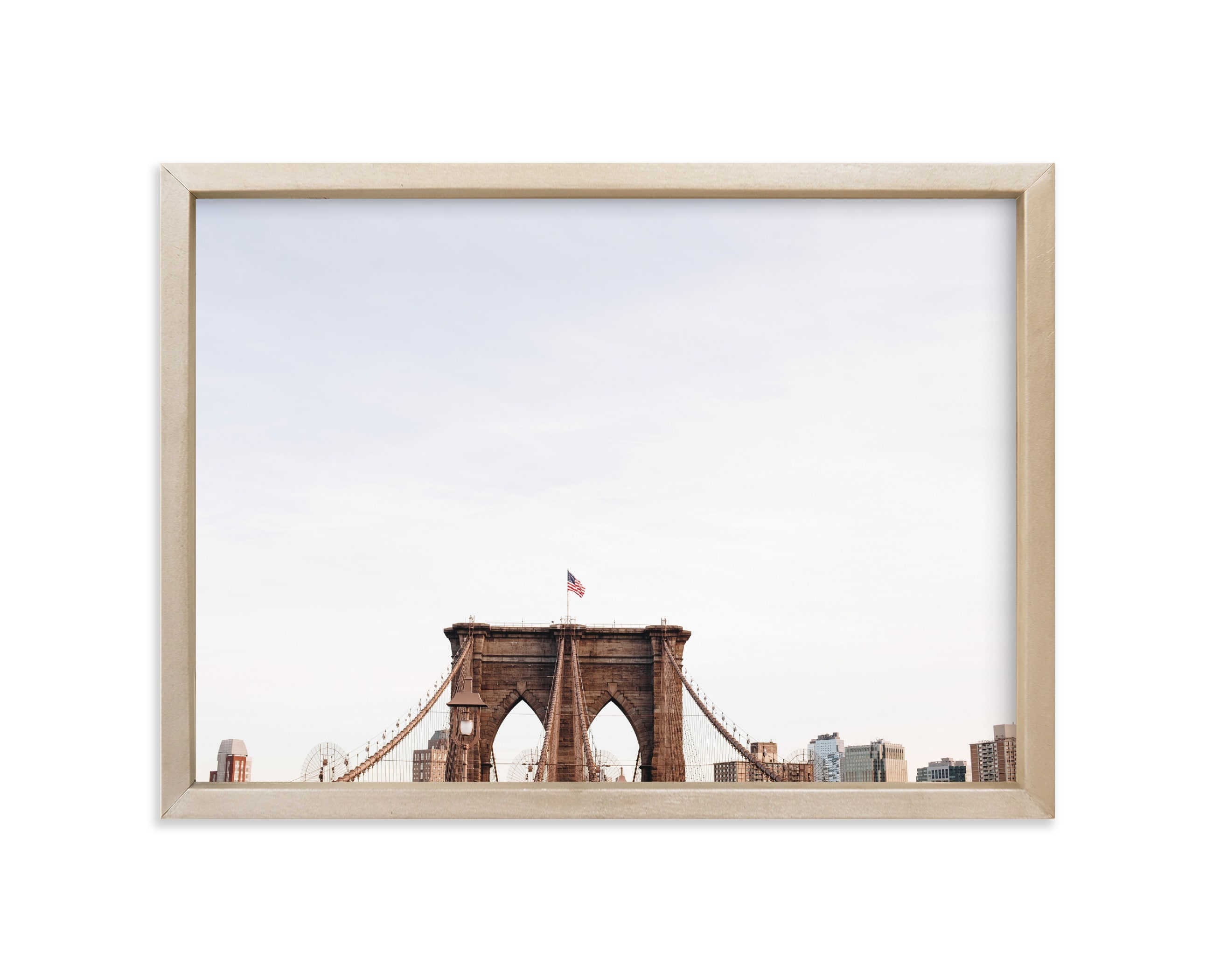 "Minimalist's View of the Brooklyn Bridge" - Limited Edition Art Print by The One With Wanderlust in beautiful frame options and a variety of sizes.