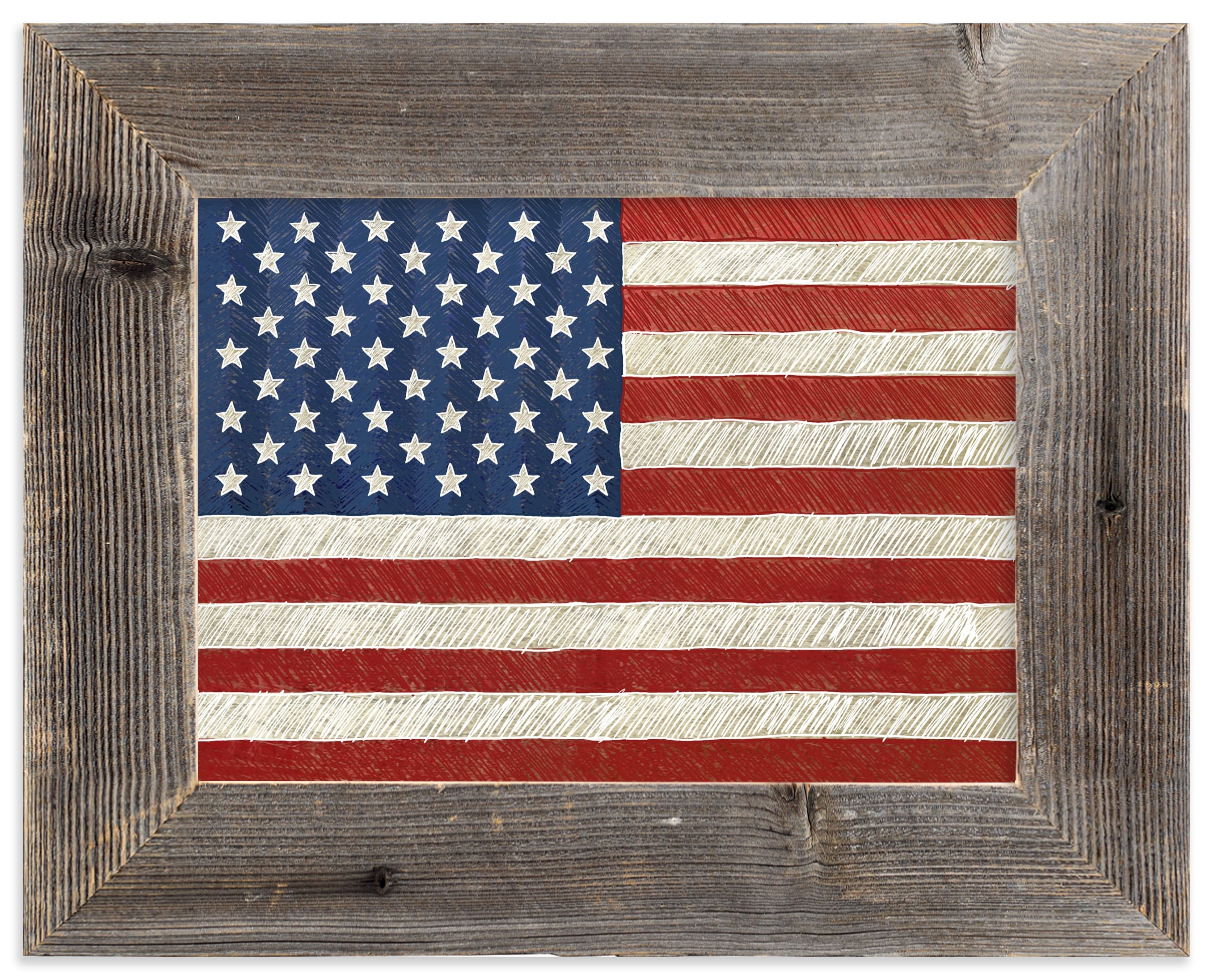 Rustic American Flag Wall Art Prints by Amy Marsh Minted