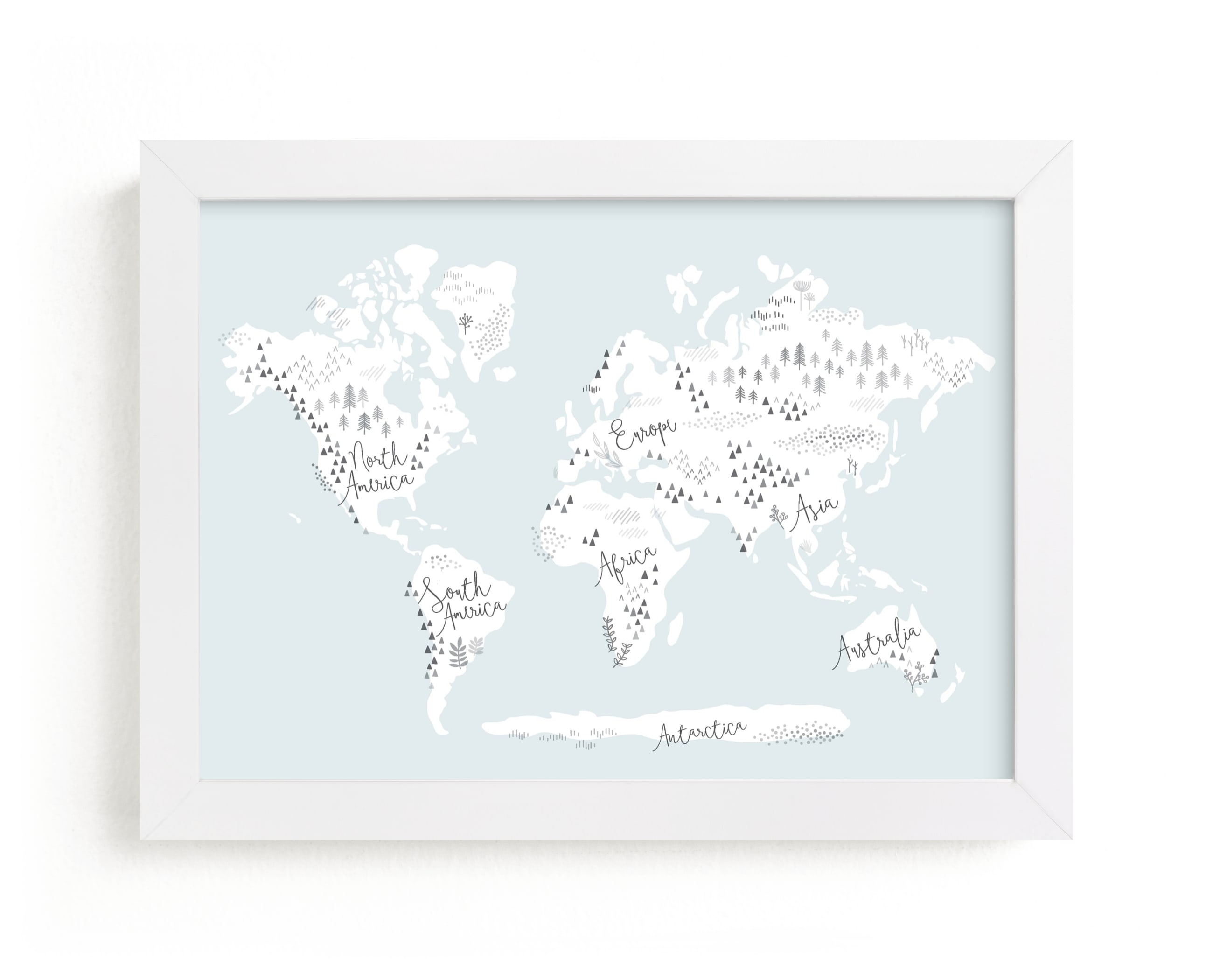 "Beautiful World Map" - Limited Edition Art Print by Jessie Steury in beautiful frame options and a variety of sizes.