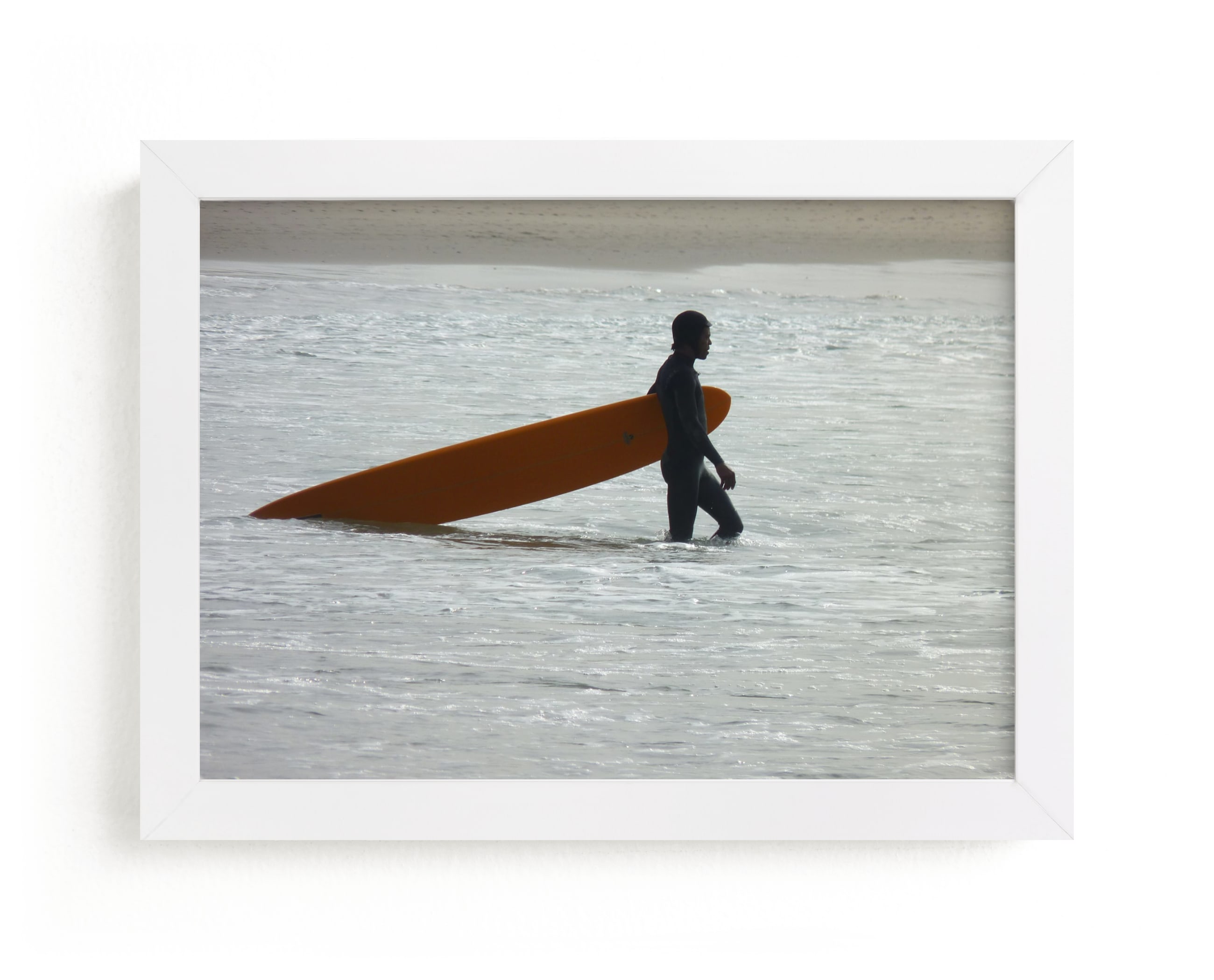 "Long Boarder, Venice Beach Morning" - Art Print by Annie Seaton in beautiful frame options and a variety of sizes.