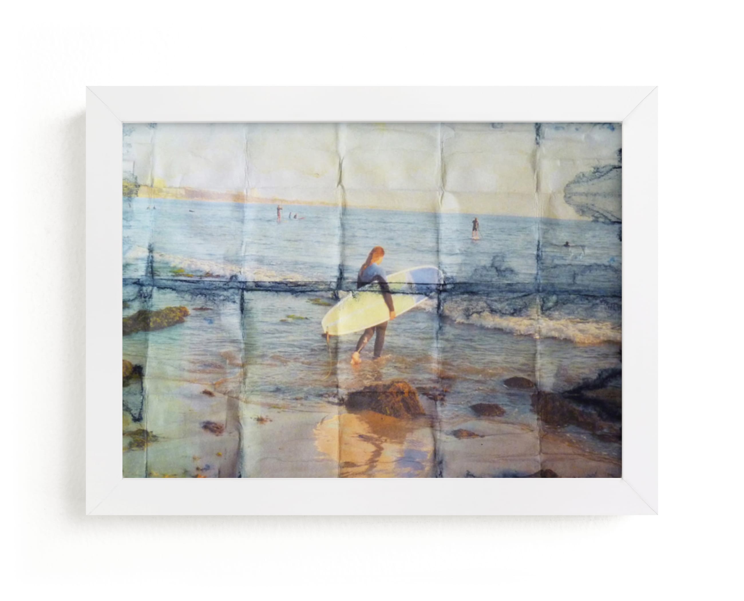 "Indigo Surfer Girl, Venice Beach" - Art Print by Annie Seaton in beautiful frame options and a variety of sizes.