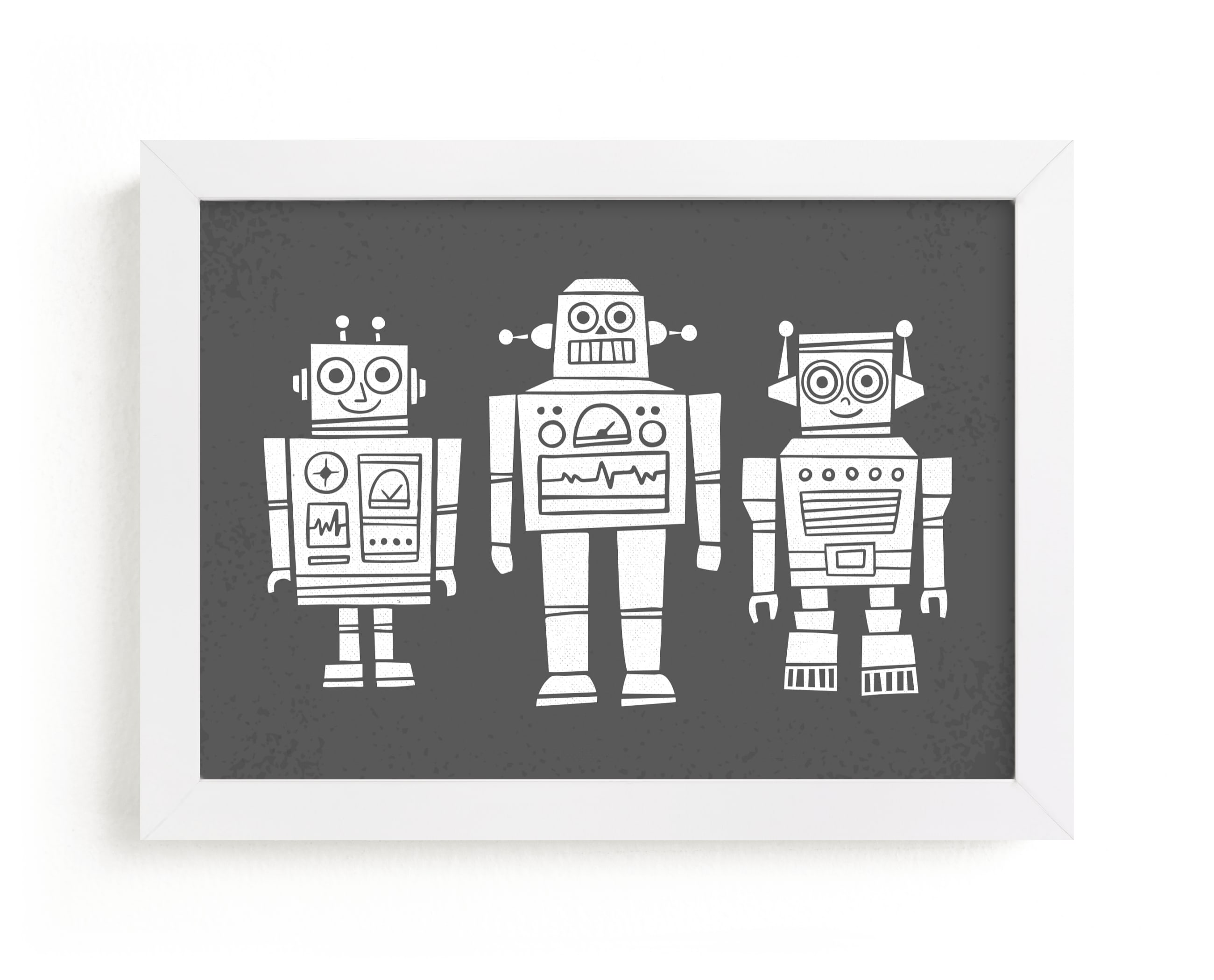 "Robot Buddies" - Art Print by Jessie Steury in beautiful frame options and a variety of sizes.