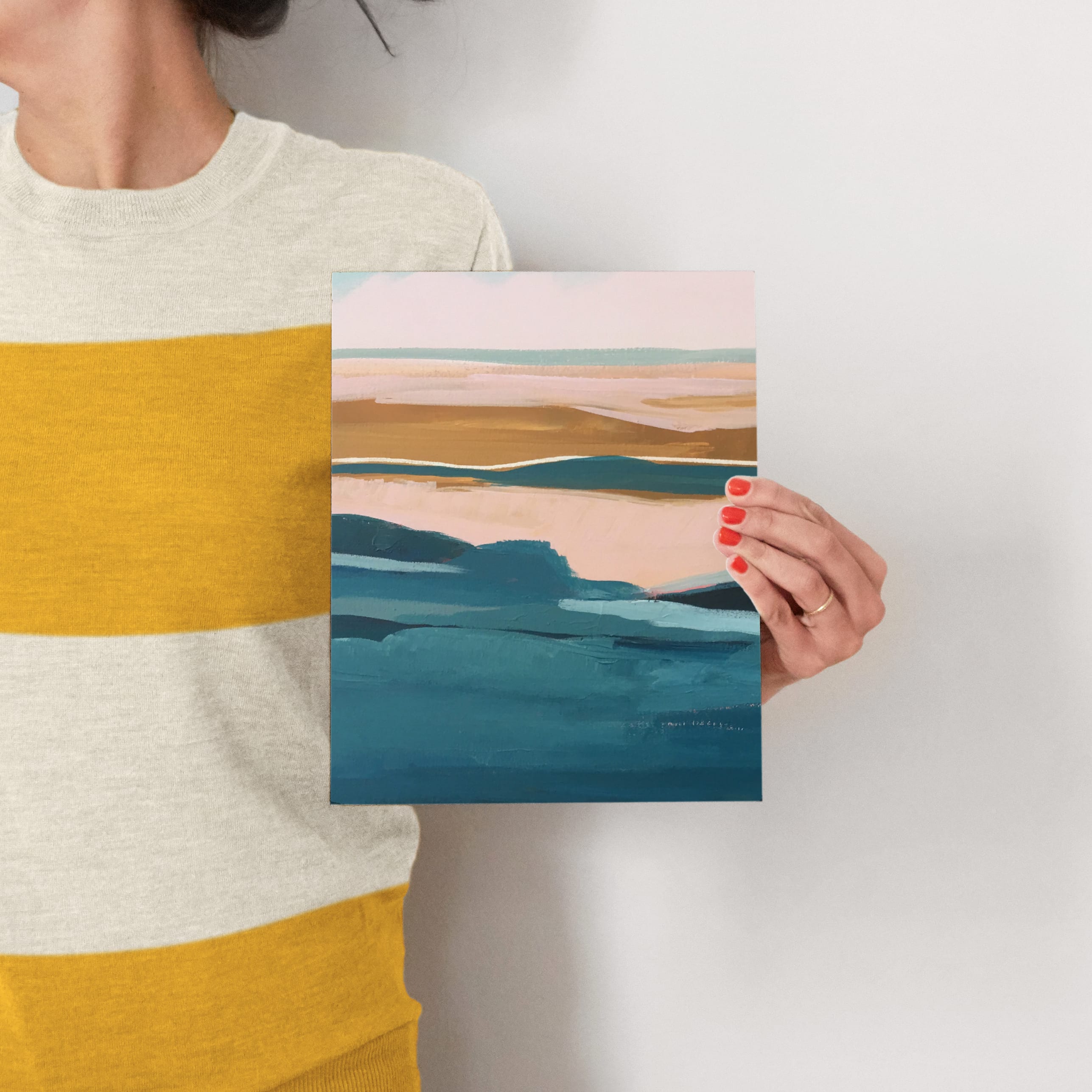 Golden Seascape Diptych I Wall Art Prints by Caryn Owen | Minted