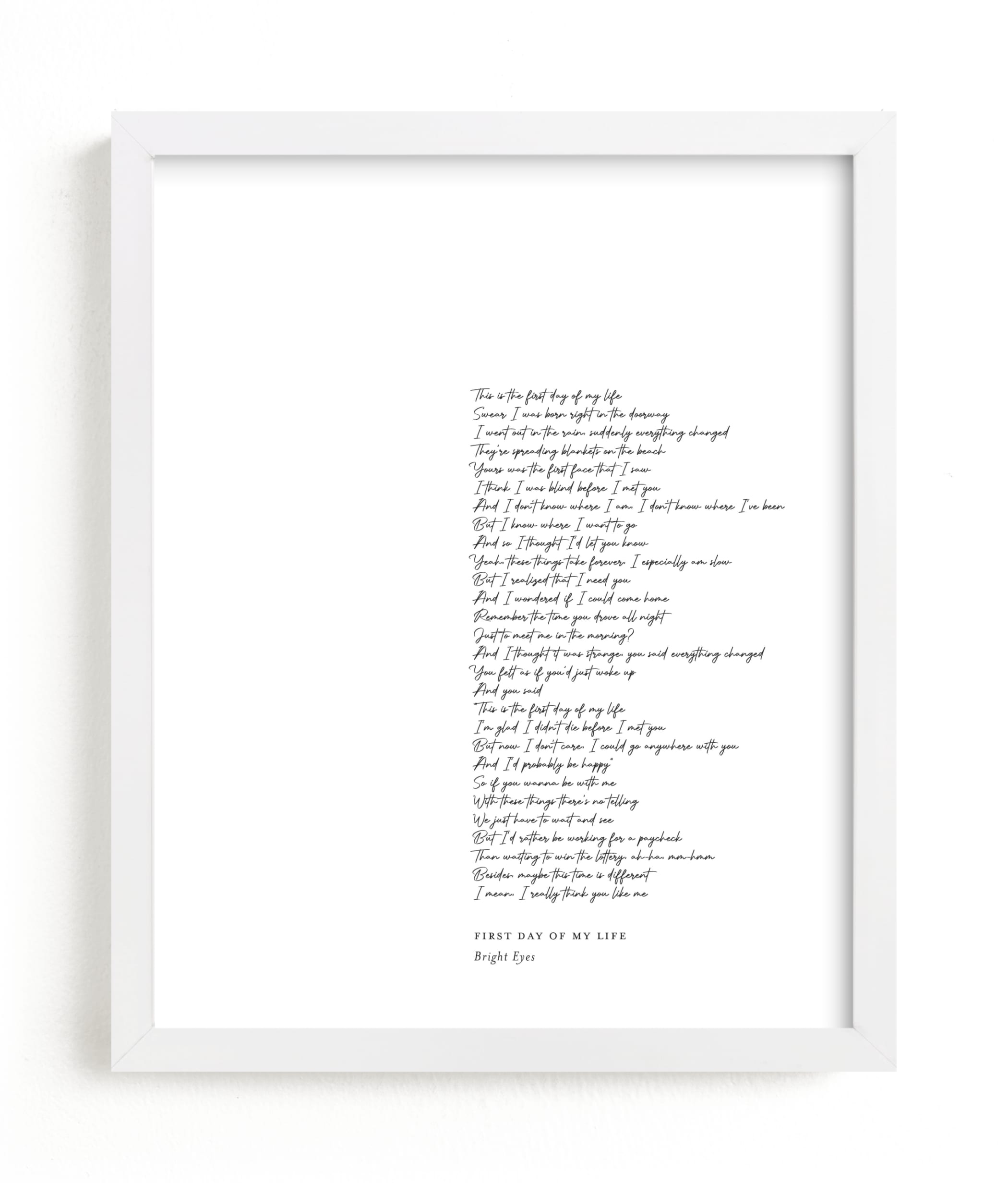 "First Dance Lyrics Custom Art" - Drawn Digital Art by Minted in beautiful frame options and a variety of sizes.