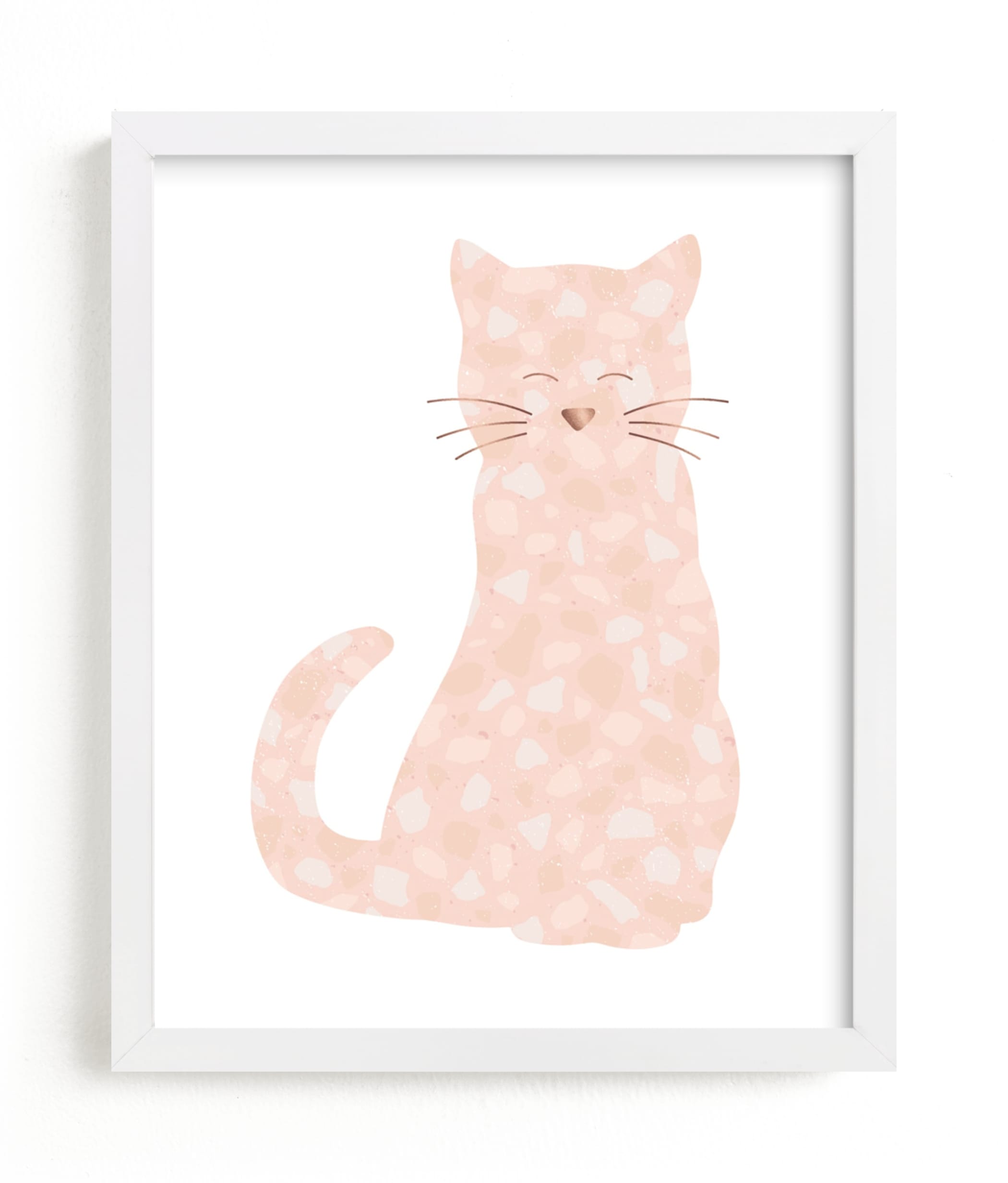 "Terrazzo Kitten" - [non-custom] Foil-pressed Art Print by Kacey Kendrick Wagner in beautiful frame options and a variety of sizes.
