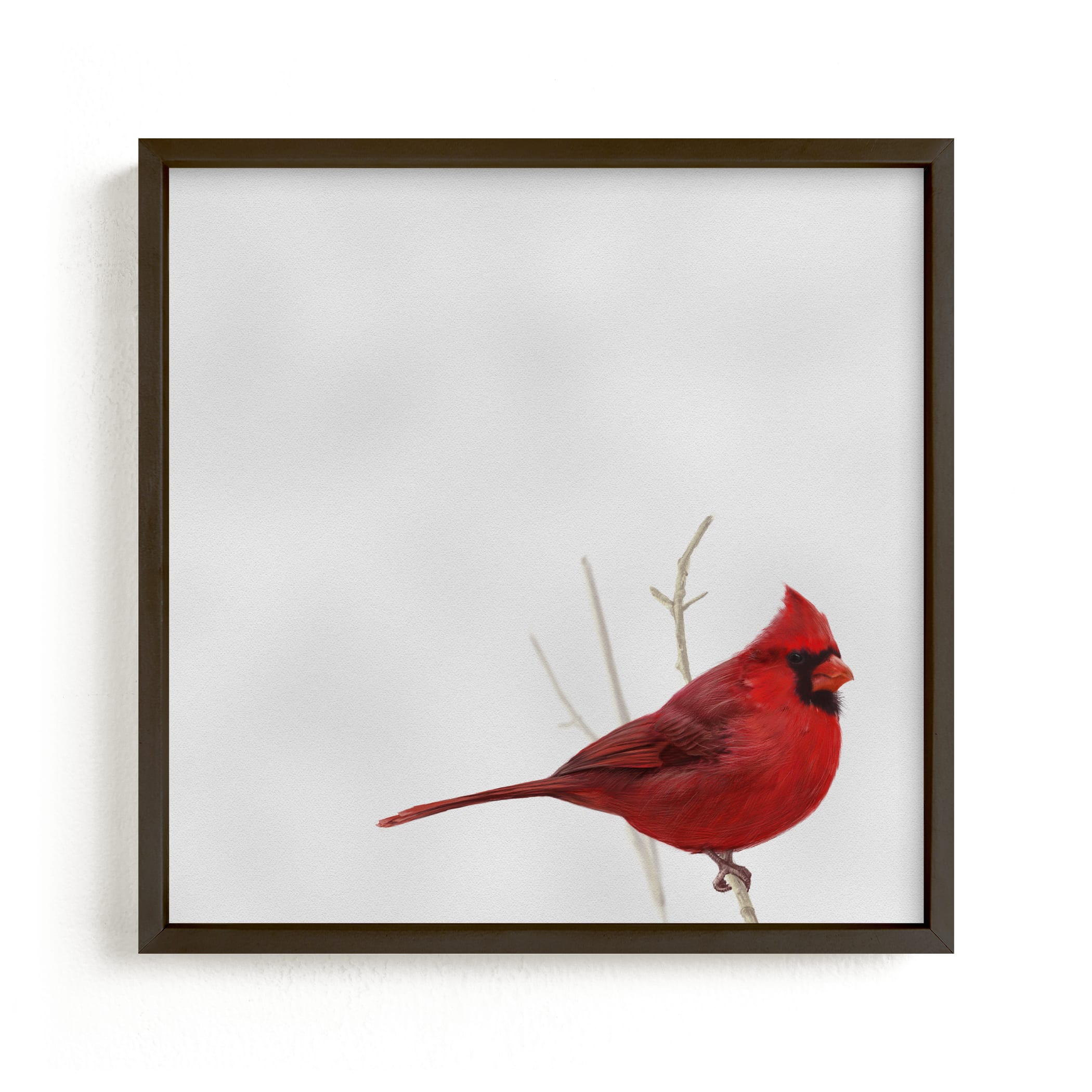 "Bird One: Cardinal" - Art Print by Colin Stuart in beautiful frame options and a variety of sizes.