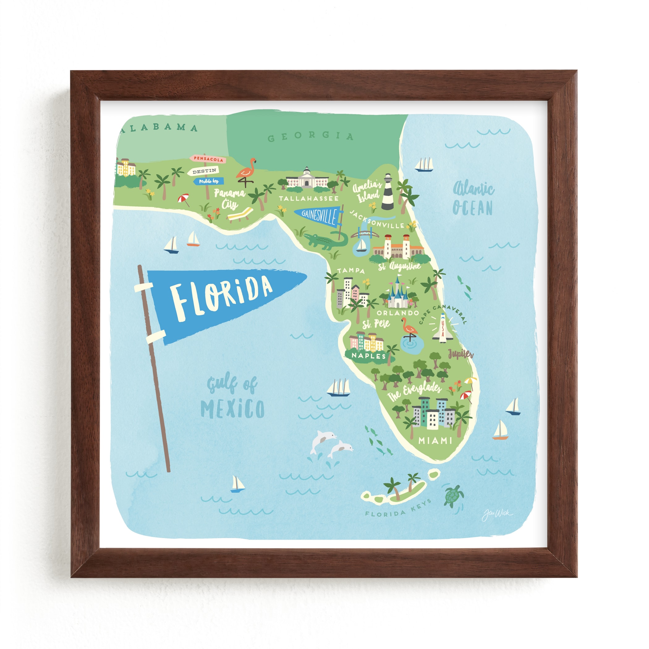 "Sunny Florida" - Limited Edition Art Print by Jennifer Wick in beautiful frame options and a variety of sizes.