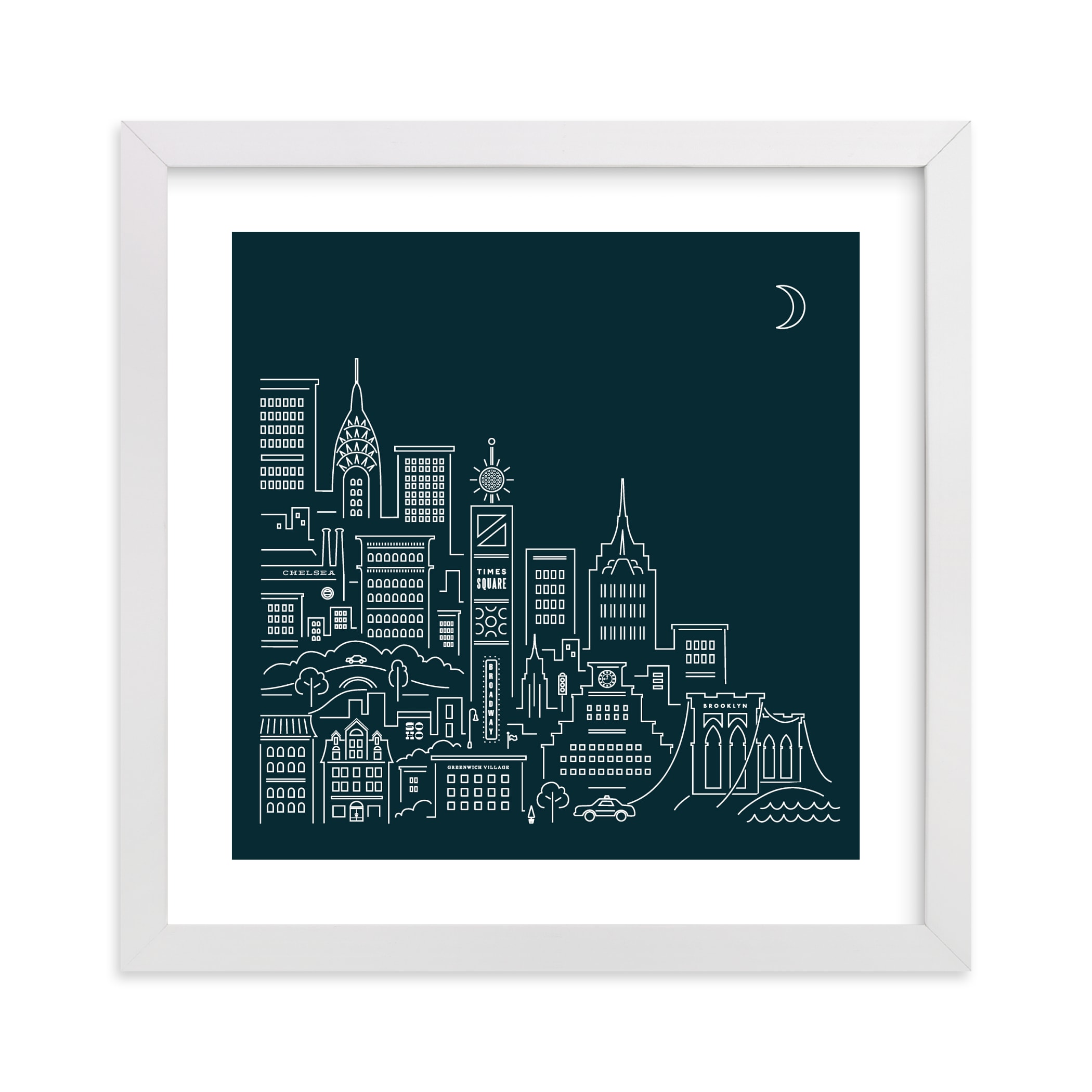 "goodnight new york" - Limited Edition Art Print by Jennifer Wick in beautiful frame options and a variety of sizes.