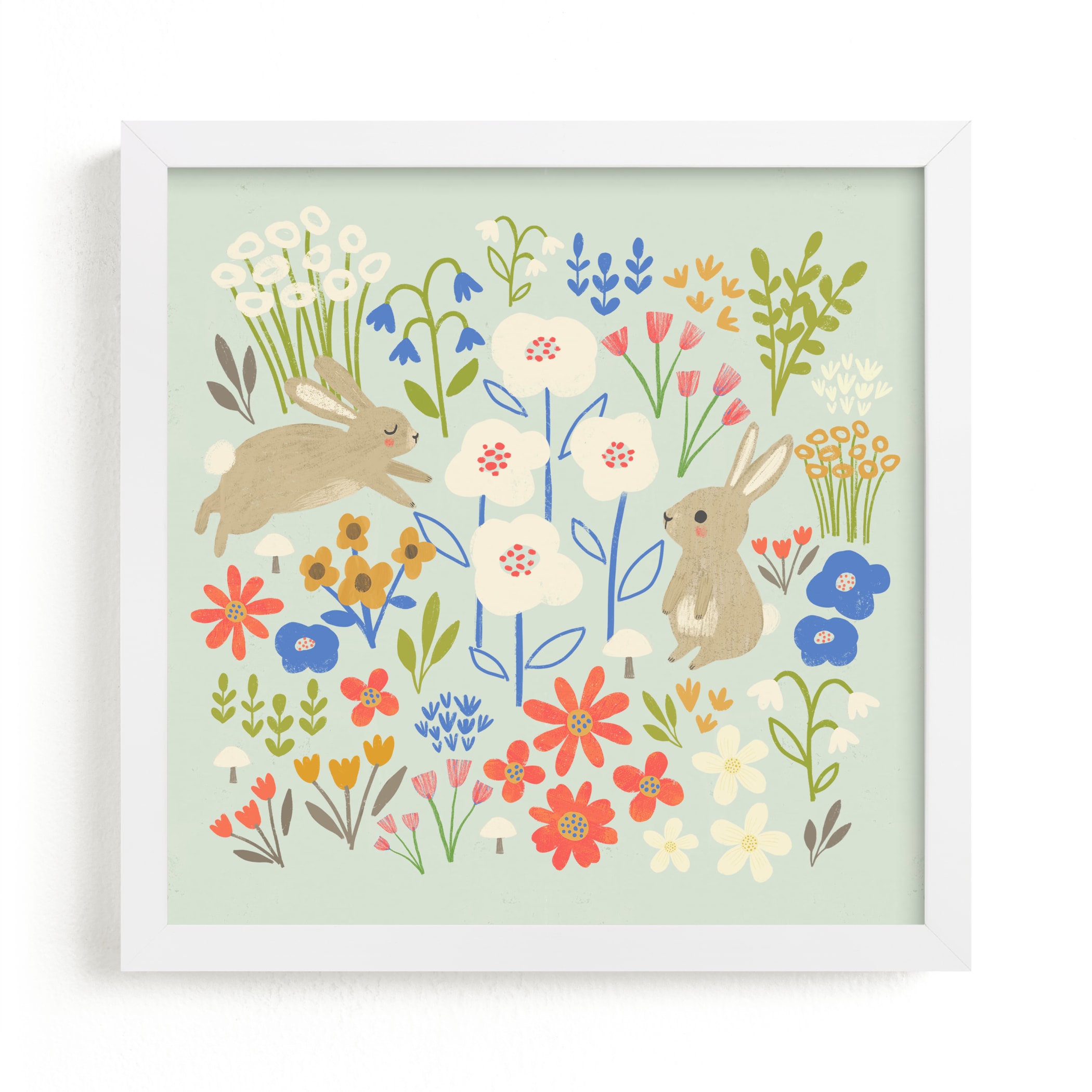 "Bunnies in the Garden" - Limited Edition Art Print by Anne Lehman Stolpe in beautiful frame options and a variety of sizes.