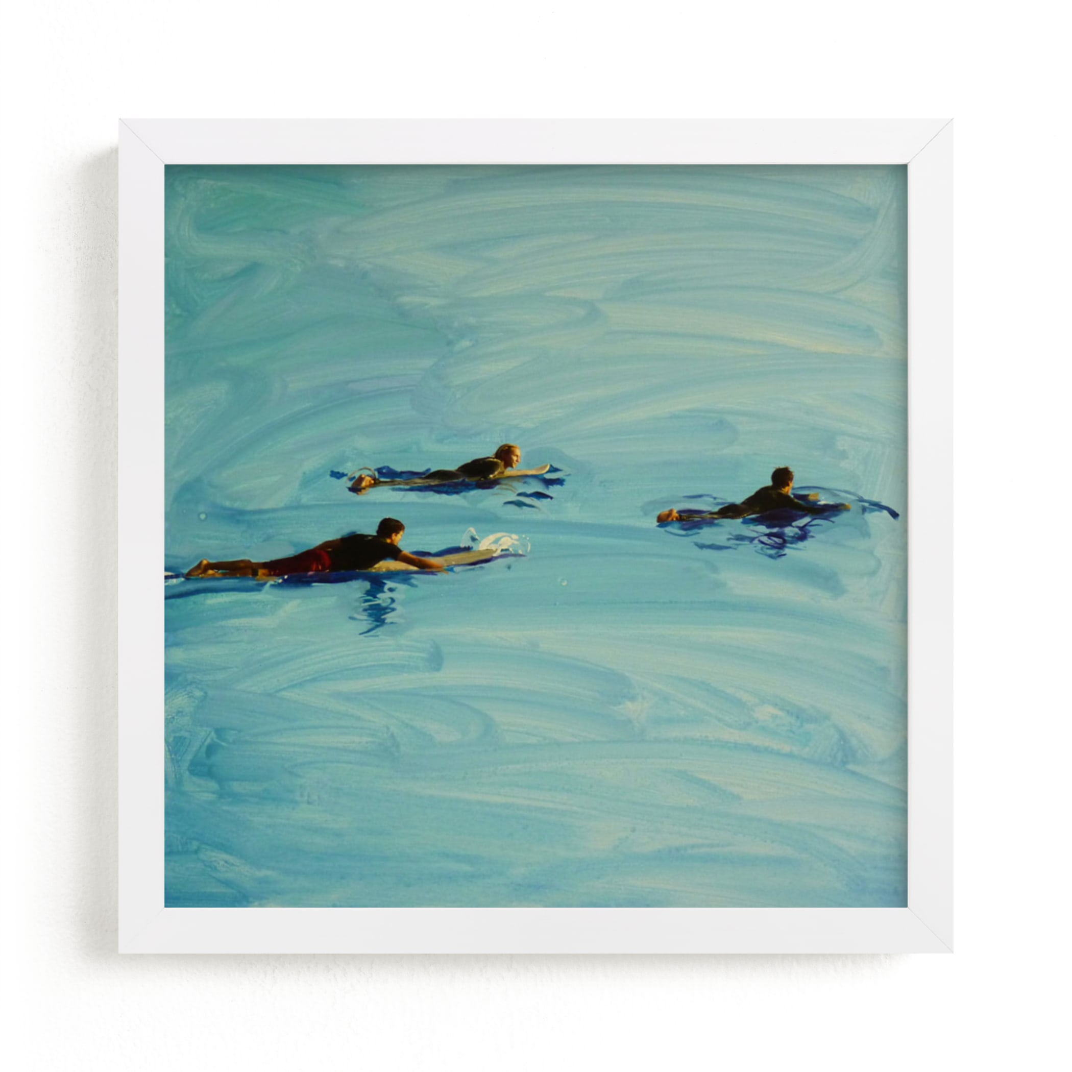 "Paddling Out" - Art Print by Annie Seaton in beautiful frame options and a variety of sizes.