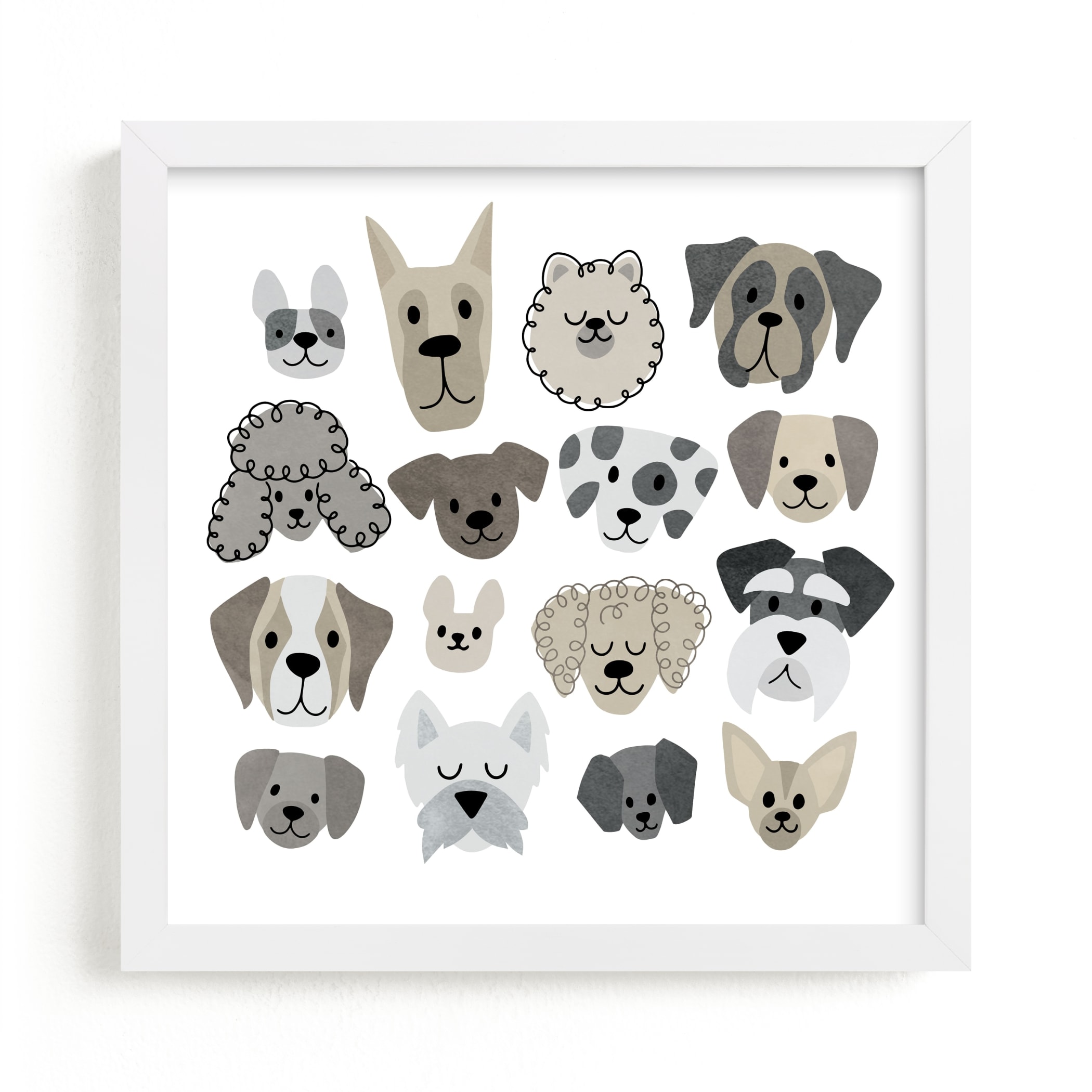 "Darling Doggies " - Art Print by Jessie Steury in beautiful frame options and a variety of sizes.