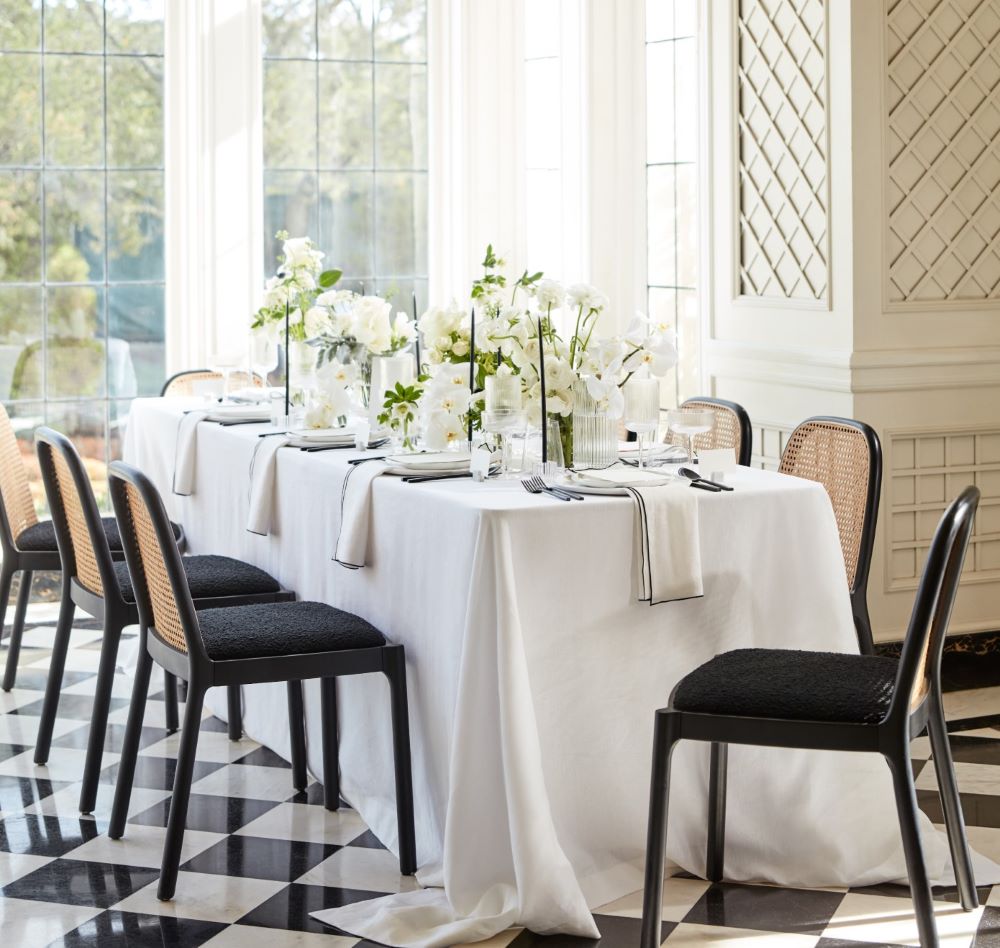 STONE WASHED LINEN NAPKINS // CATHEDRAL + BLACK TRIM by Cassandra Stearns