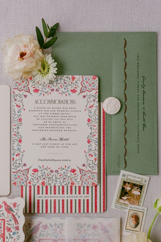 Tapestry direction card and wedding invitation by Jenna Holcomb 
Photo by Kerry Jeanee Photography